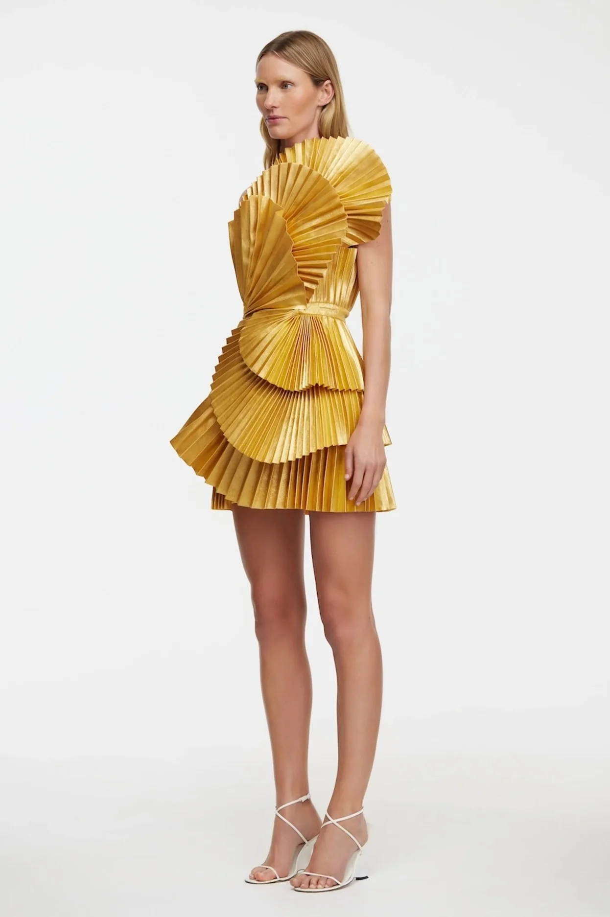 Abbotsford Mini Dress HONEY  GOLD METALLIC - Image 2