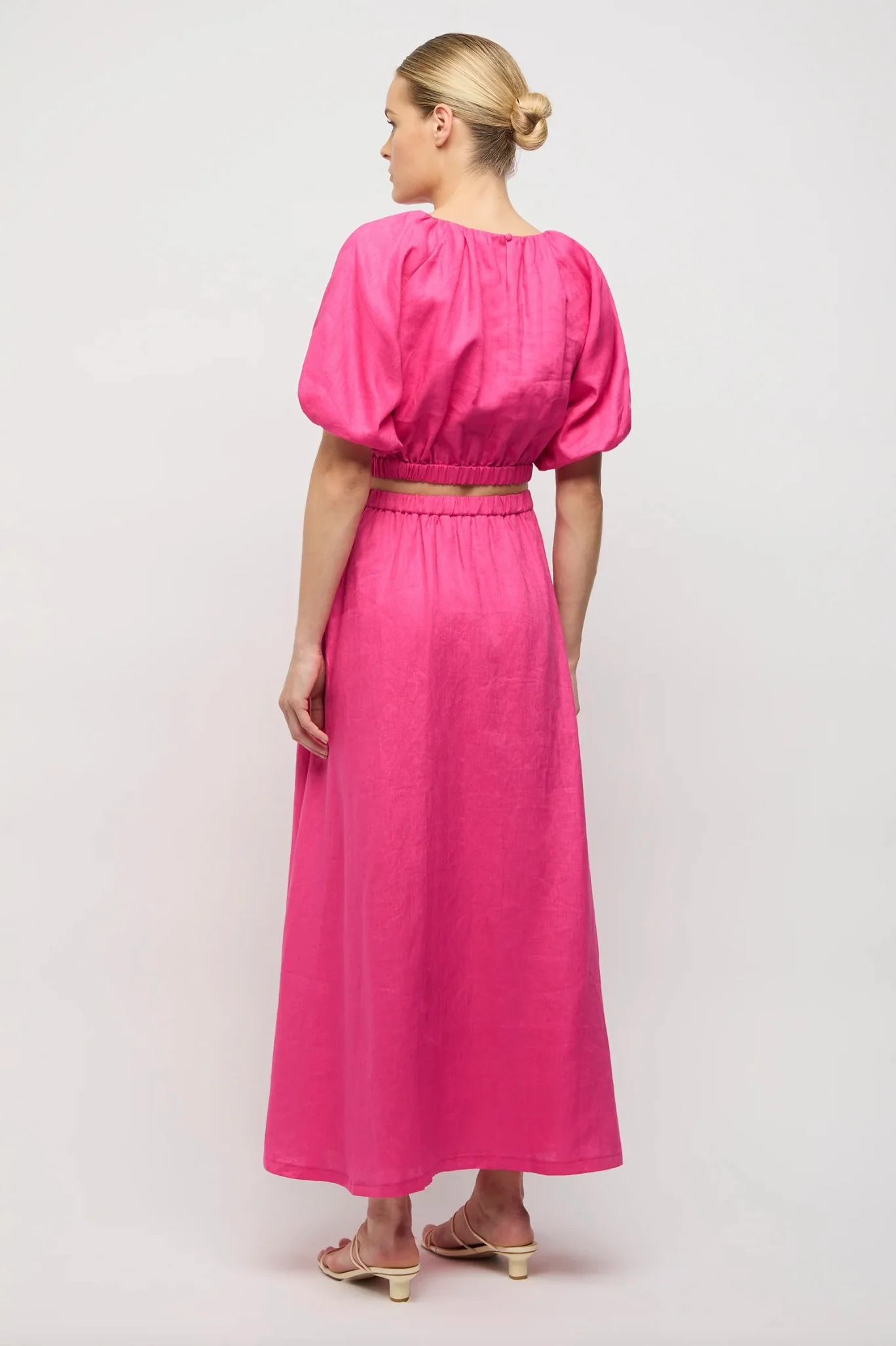 Adoni Linen Skirt HOT PINK - Image 4