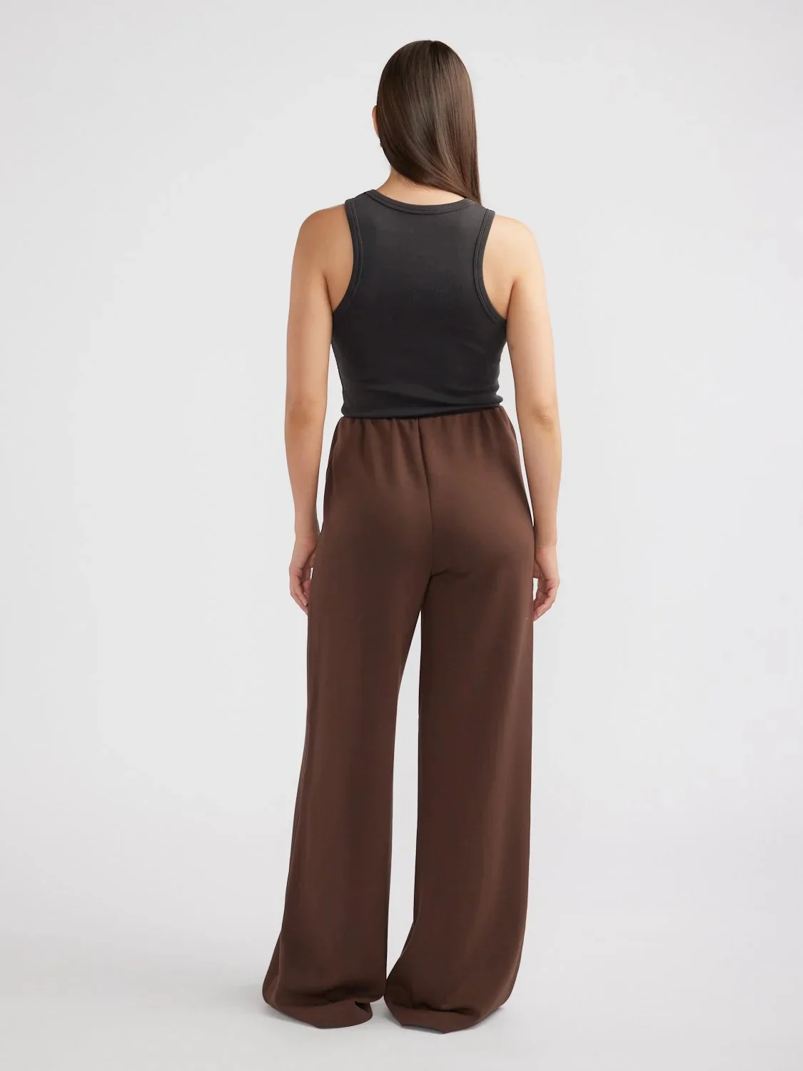 Alessa Relaxed Soft Jersey Pant CHOCOLATE - Image 4
