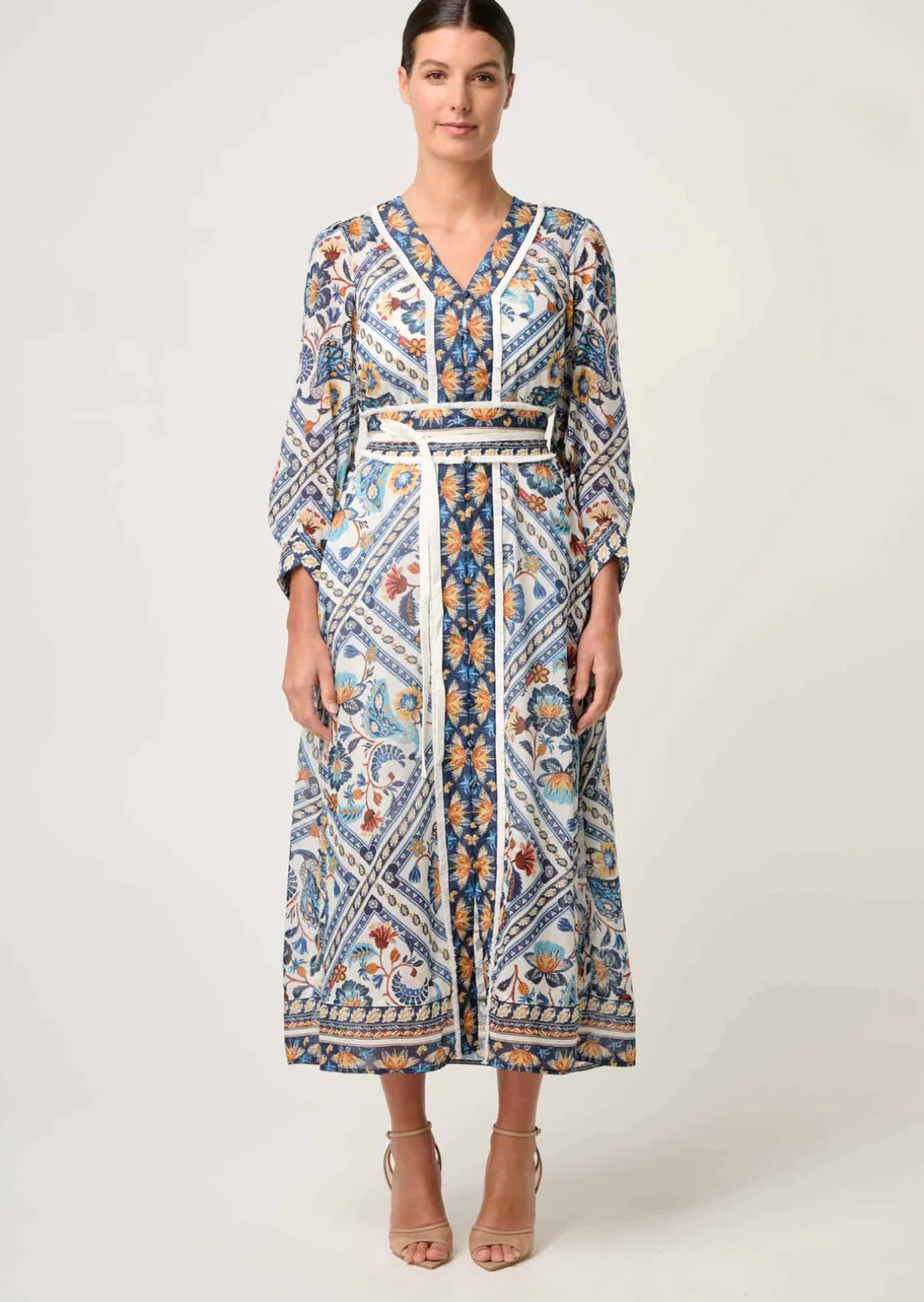Alexis Silk Cotton Midi Dress in PETINOS FLOROS - Image 6