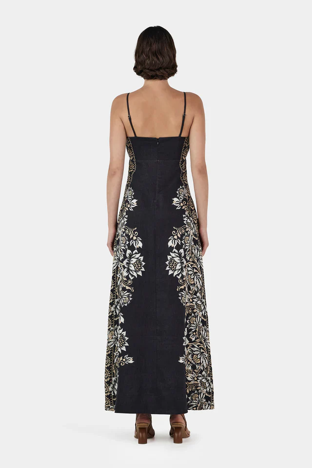 Alida Linen Maxi Dress MIDNIGHT BELLS - Image 5