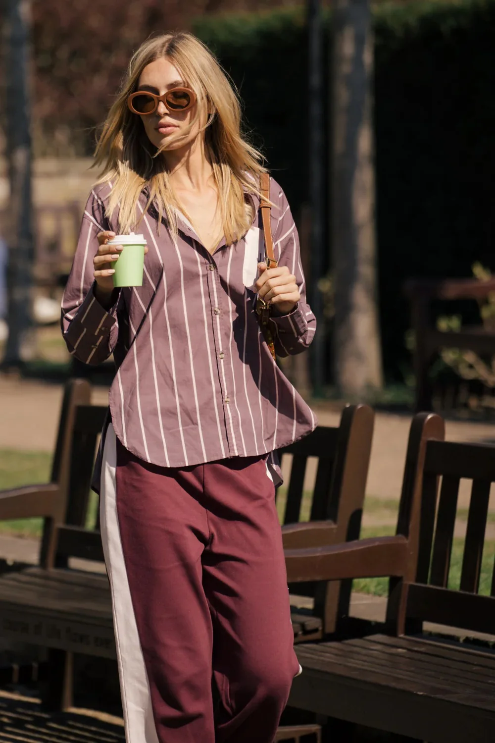 Alpine Cotton Stripe Shirt RED WINE