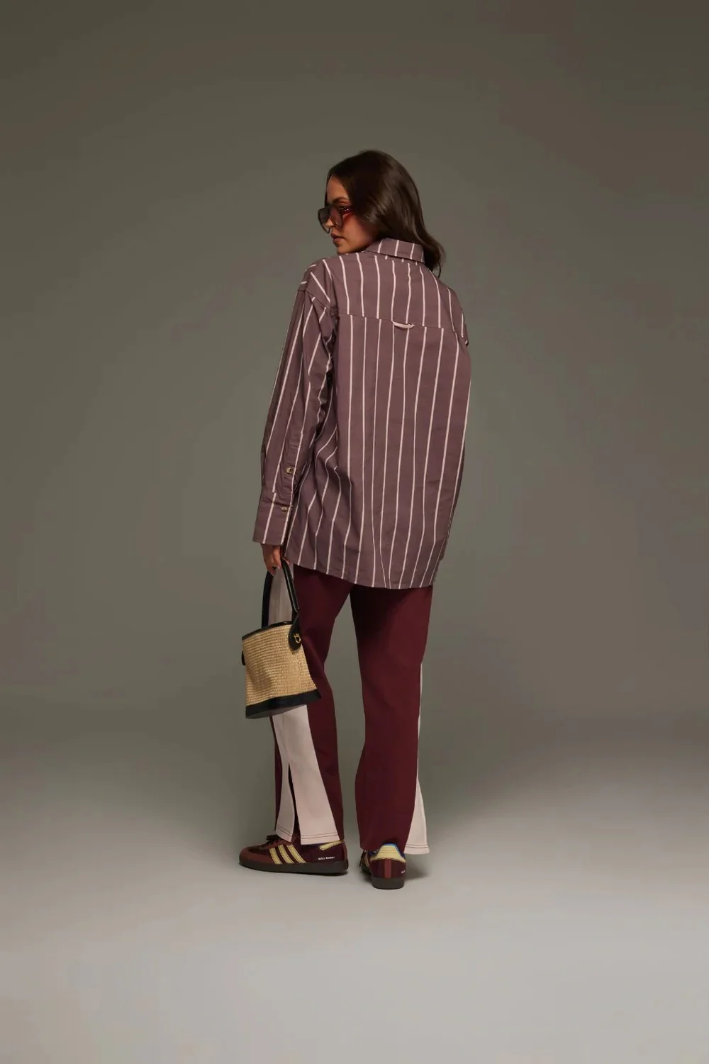 Alpine Cotton Stripe Shirt RED WINE - Image 5