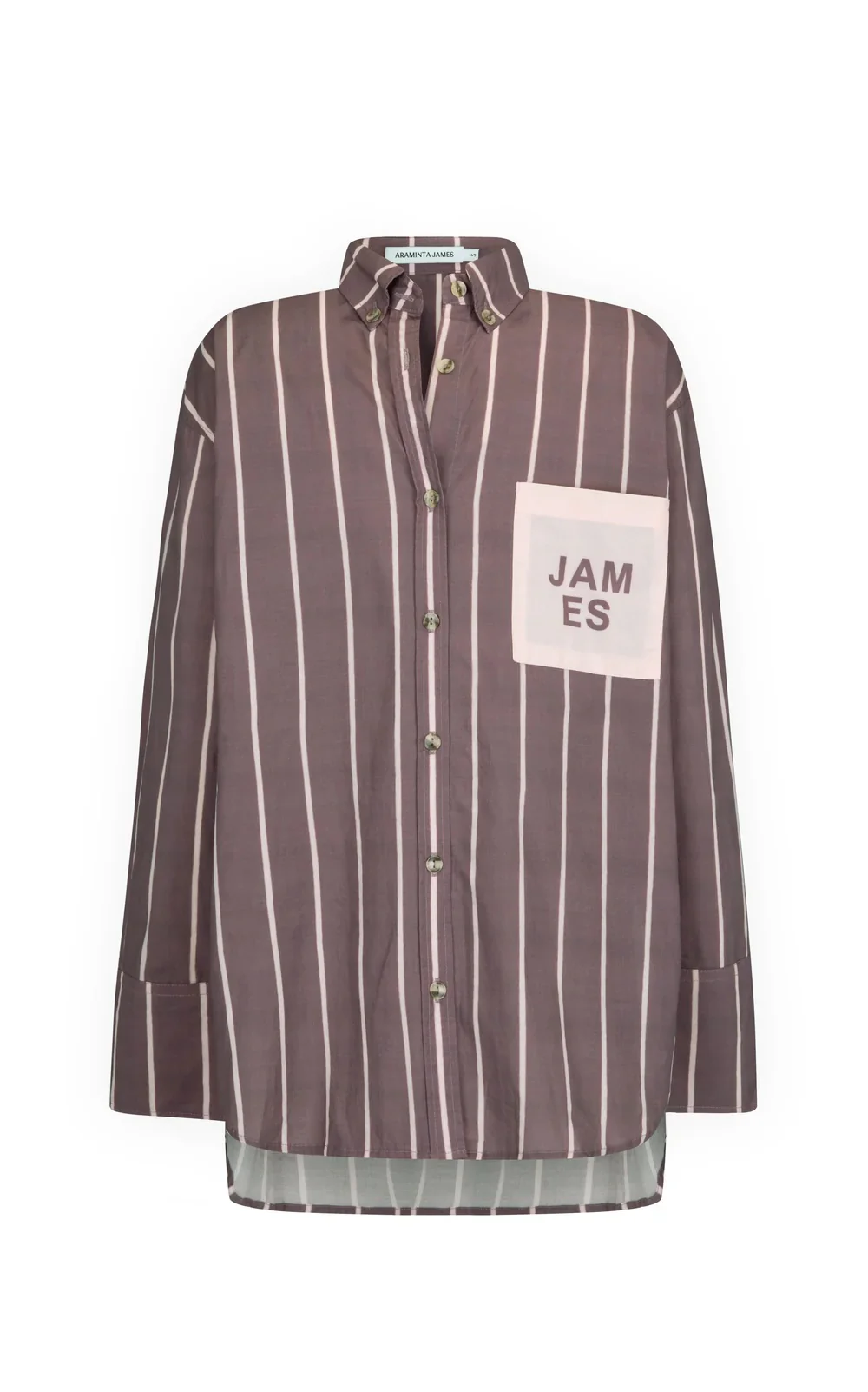 Alpine Cotton Stripe Shirt RED WINE - Image 6
