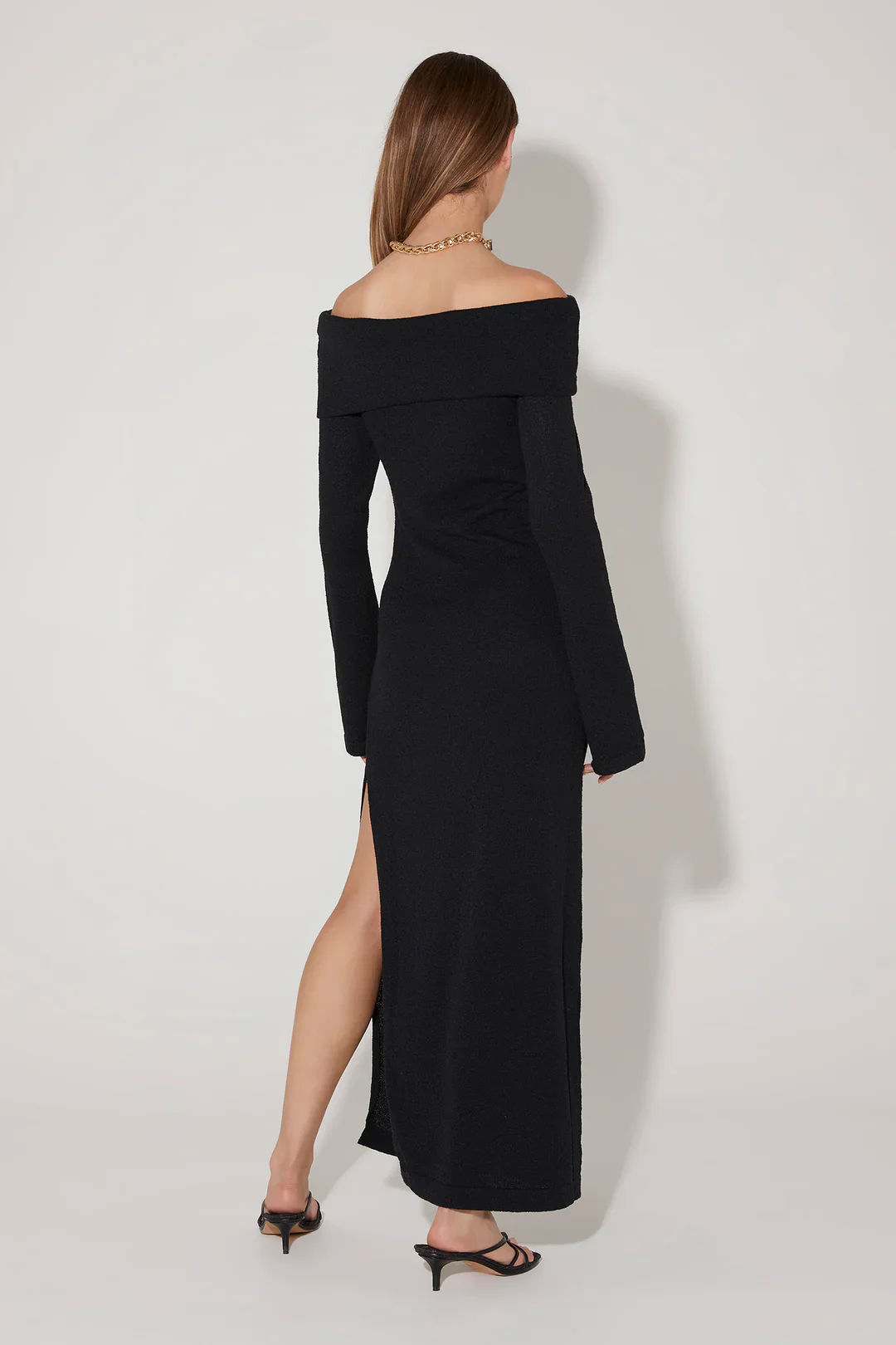 Belair Knit Midi Dress BLACK - Image 4