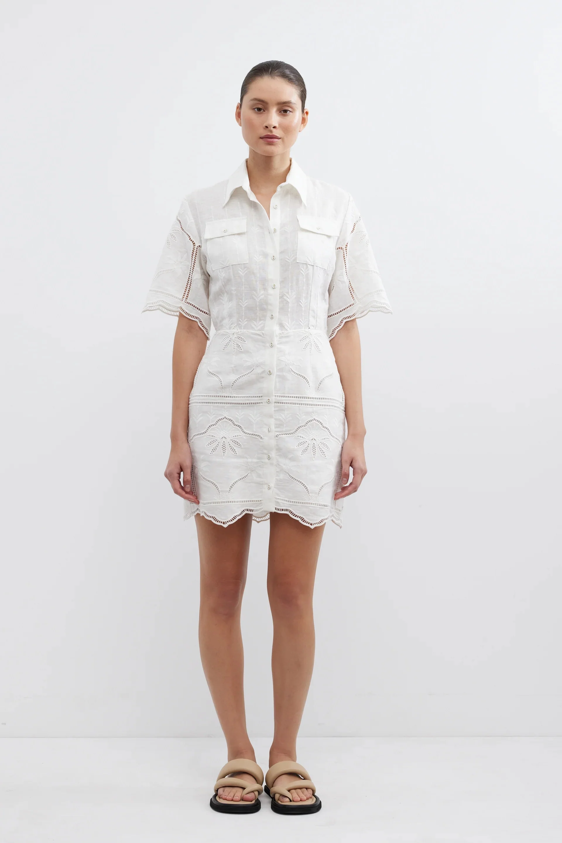 Bonita Shirt Dress WHITE