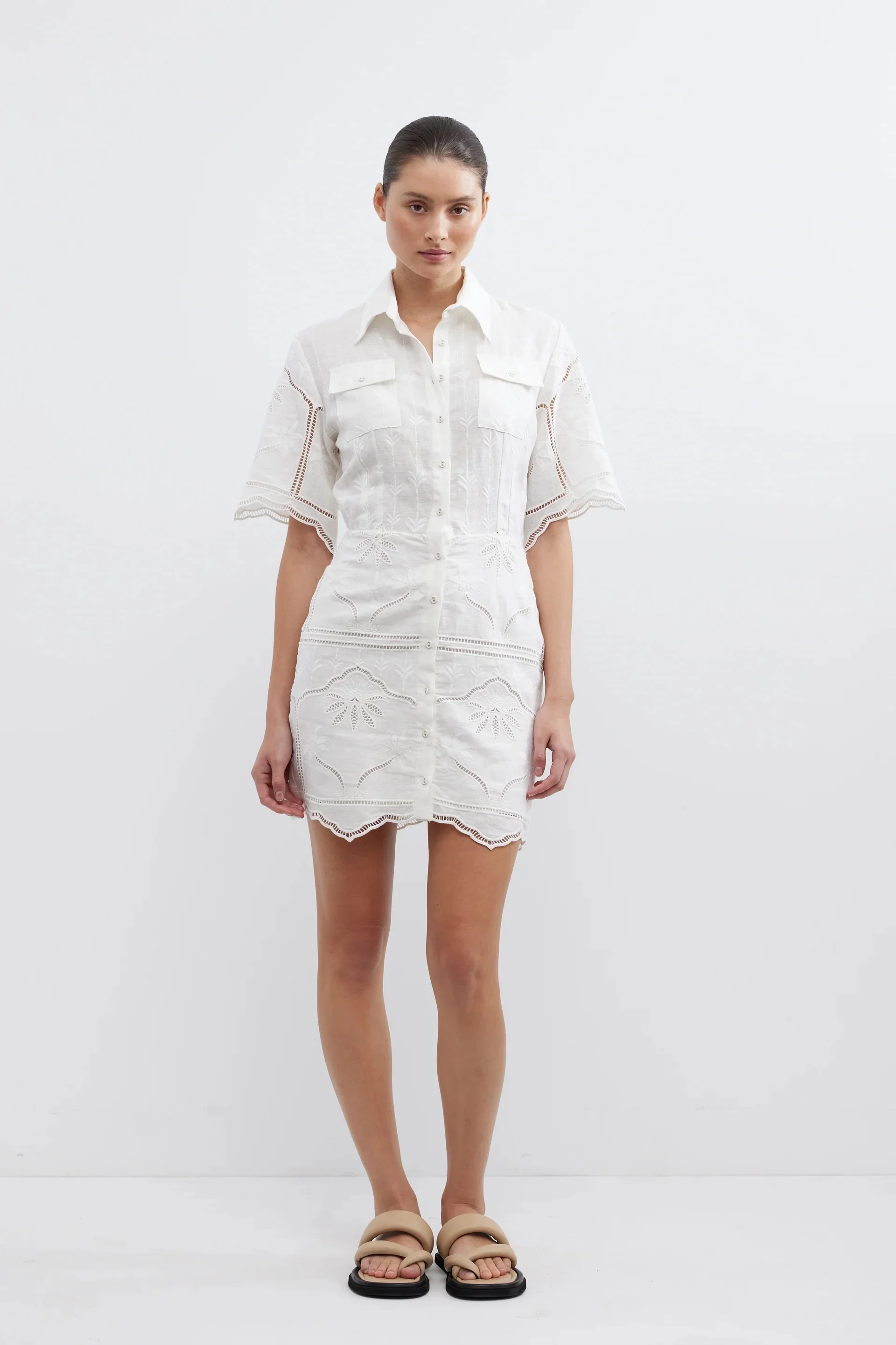 Bonita Shirt Dress WHITE - Image 2