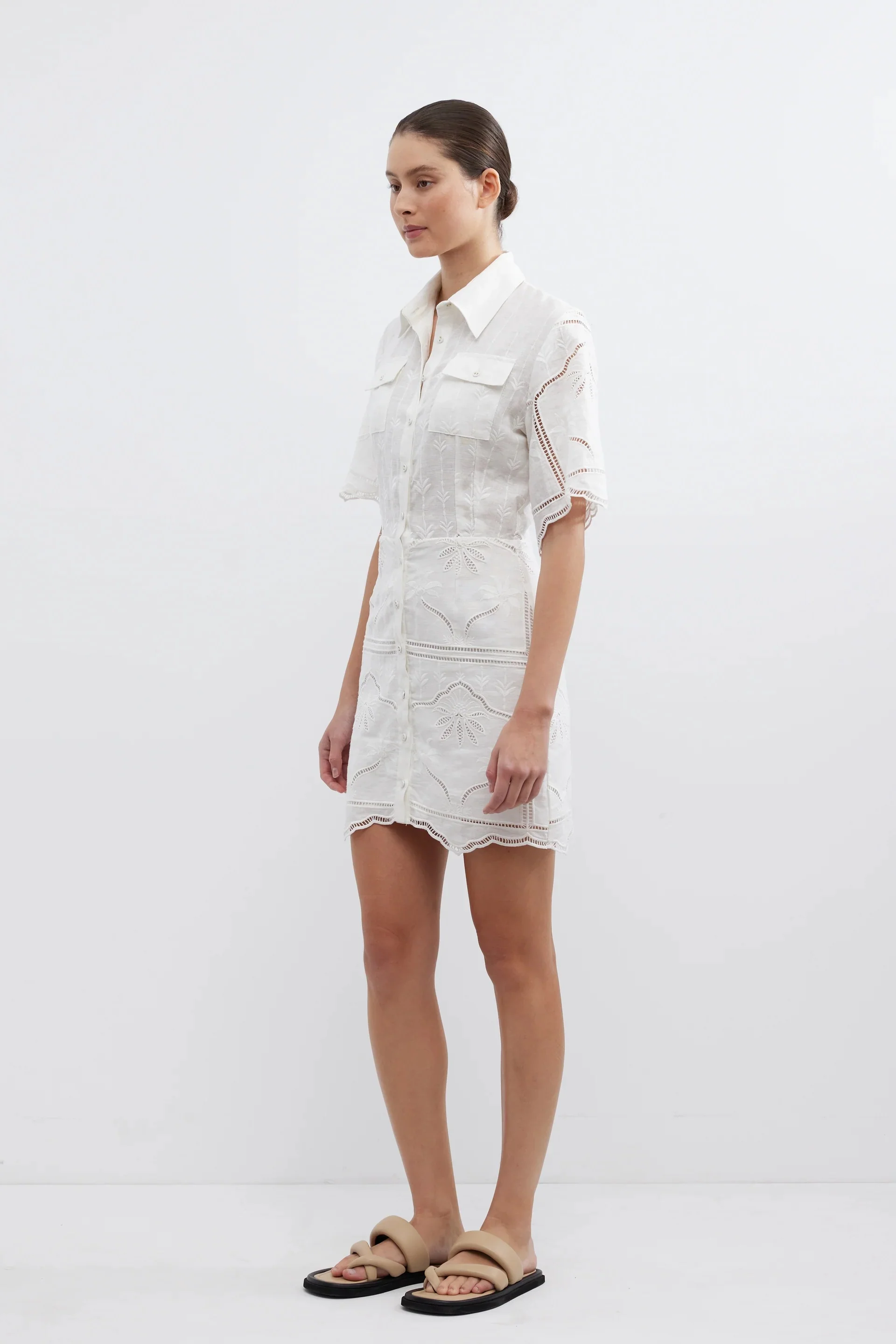 Bonita Shirt Dress WHITE - Image 3