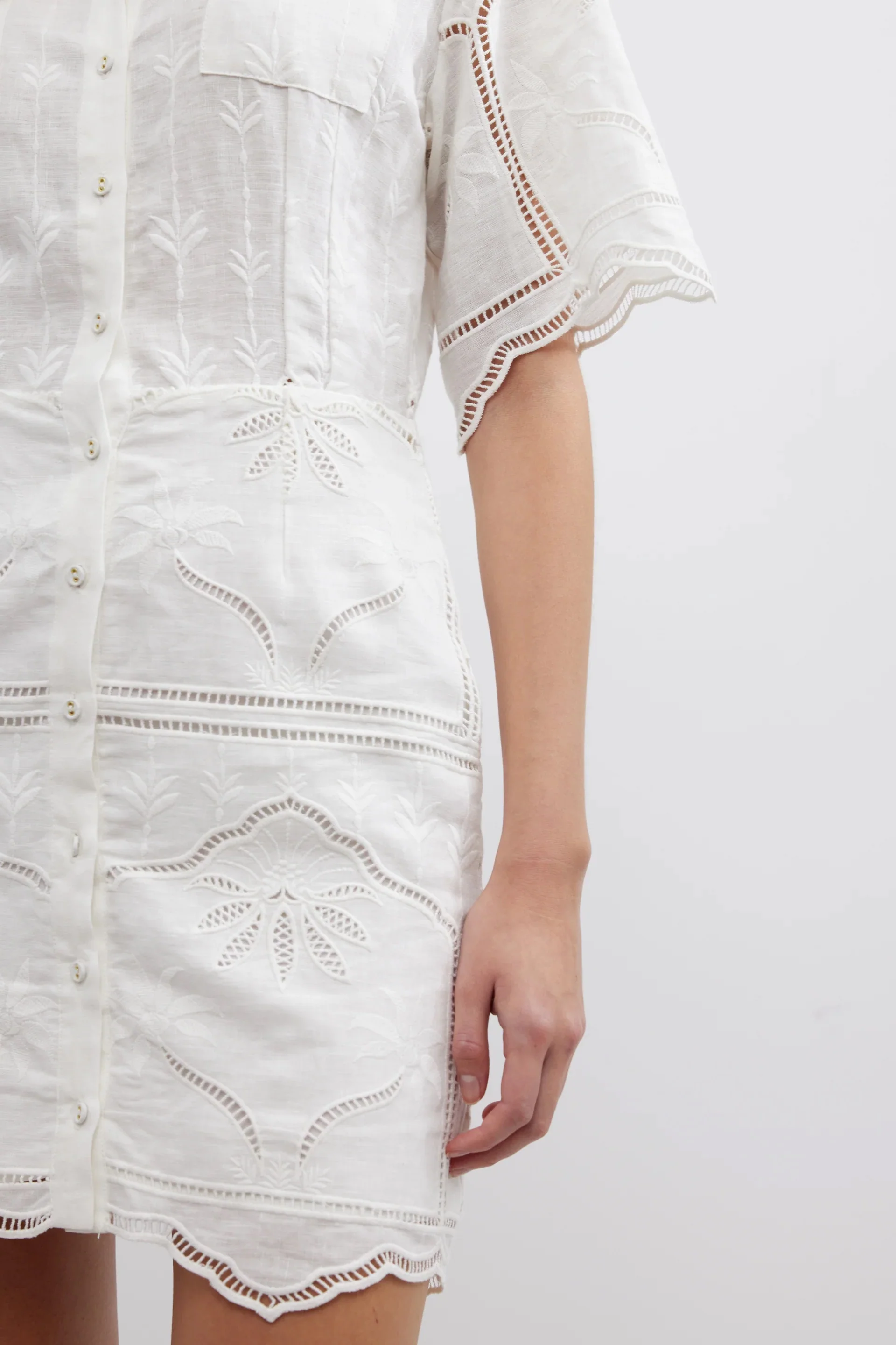 Bonita Shirt Dress WHITE - Image 7