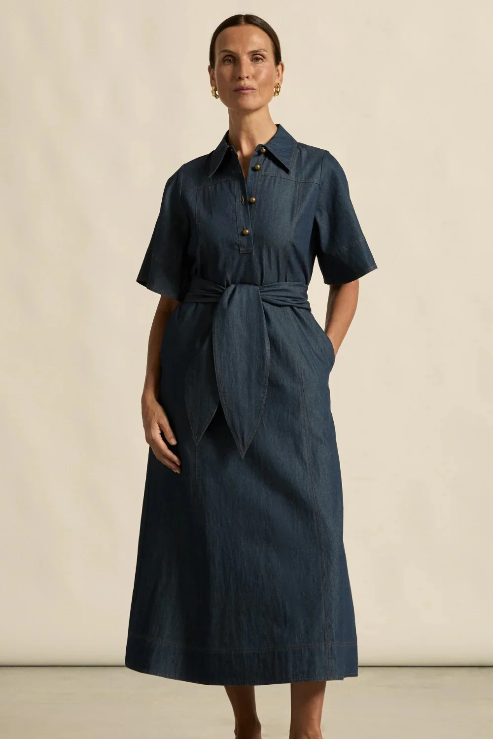 Cameo Dress DARK CHAMRAY - Image 3