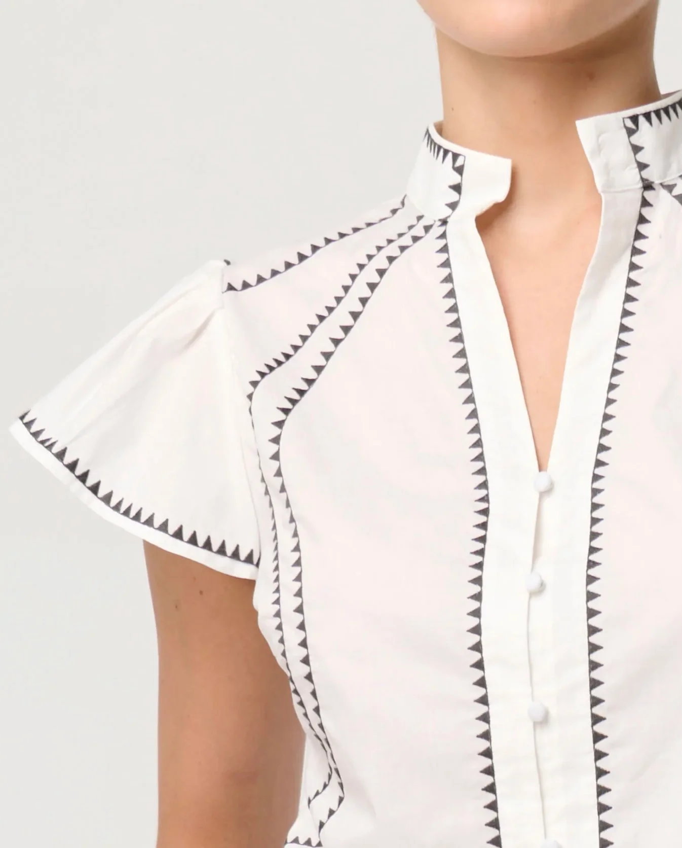 Carlyle Embroidered Cotton Voile Top IVORY - Image 7