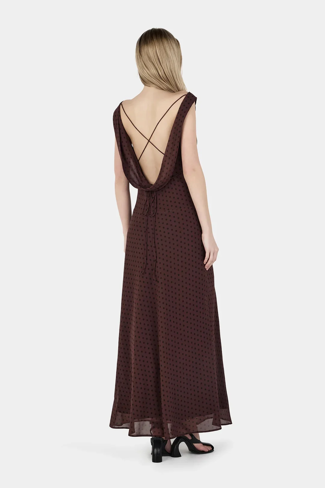 Carmela Bias Dress CHOCOLATE POLKA - Image 2