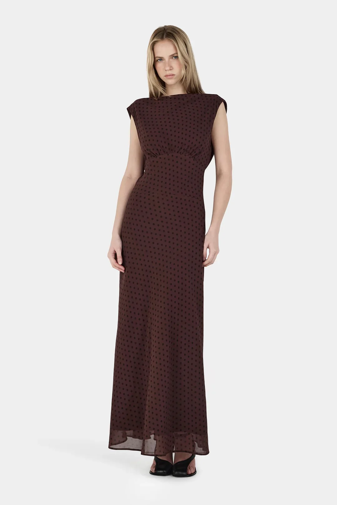 Carmela Bias Dress CHOCOLATE POLKA - Image 3