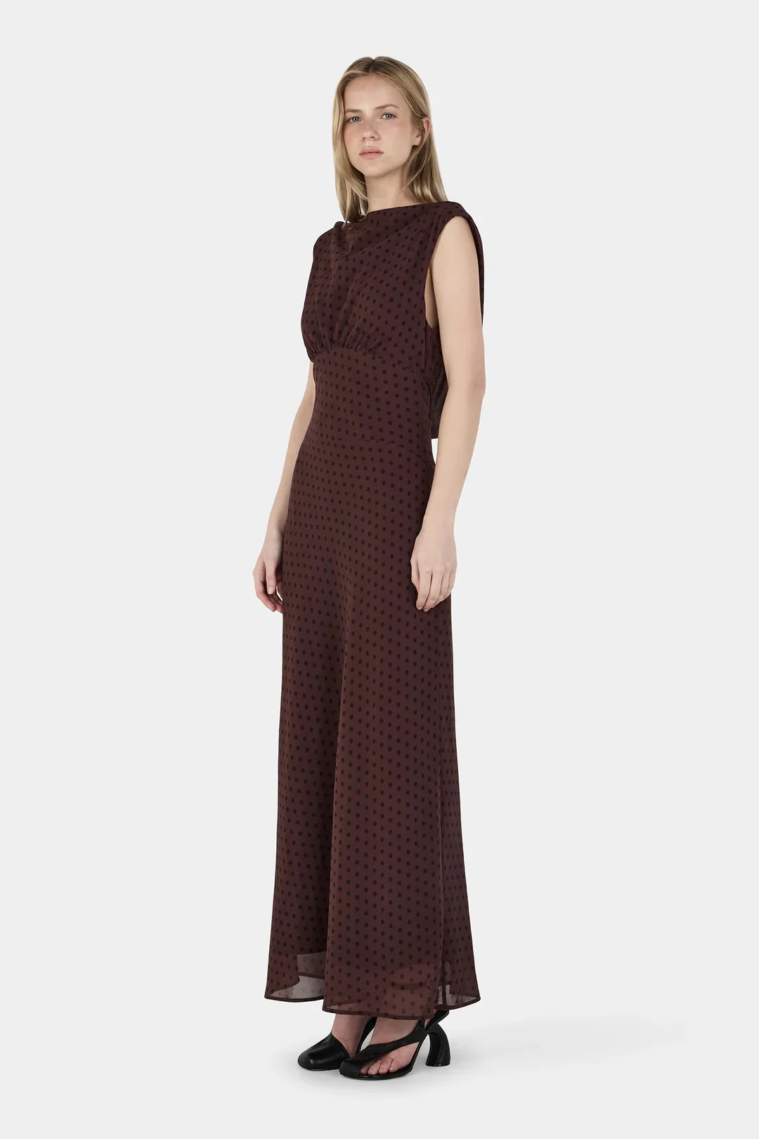 Carmela Bias Dress CHOCOLATE POLKA - Image 4