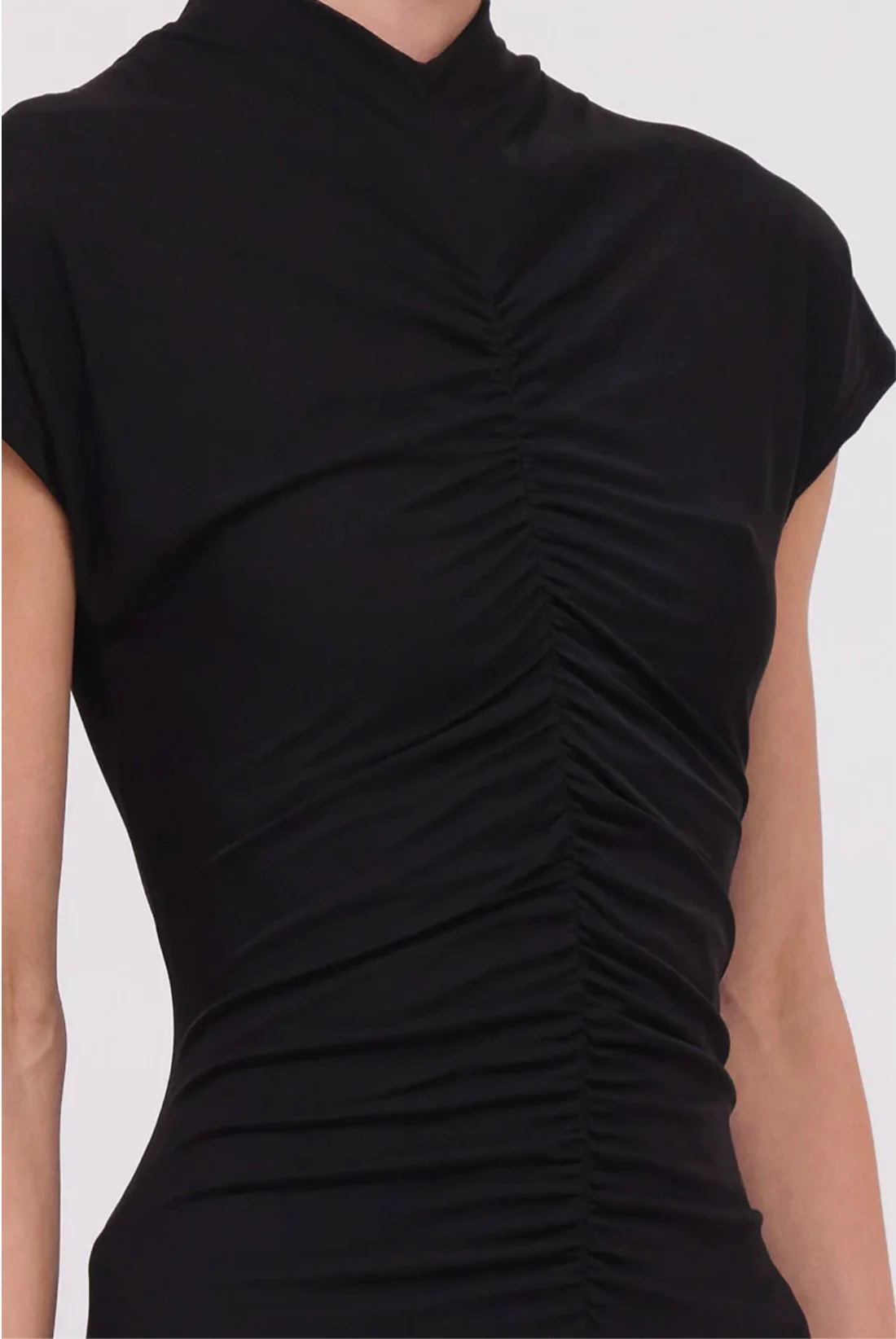 Christy Mesh Cap Sleeve Dress BLACK - Image 5