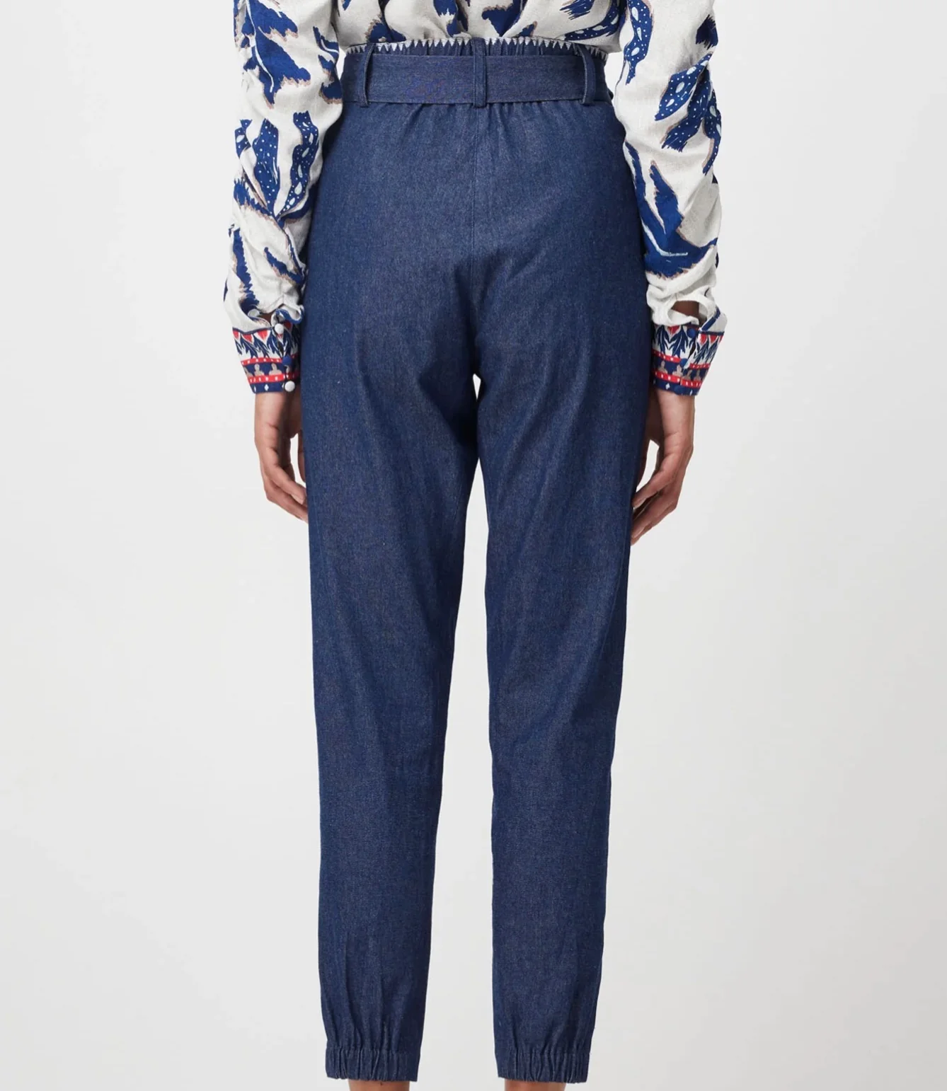 Delray Embroidered Cotton Denim Pant DARK DENIM - Image 5