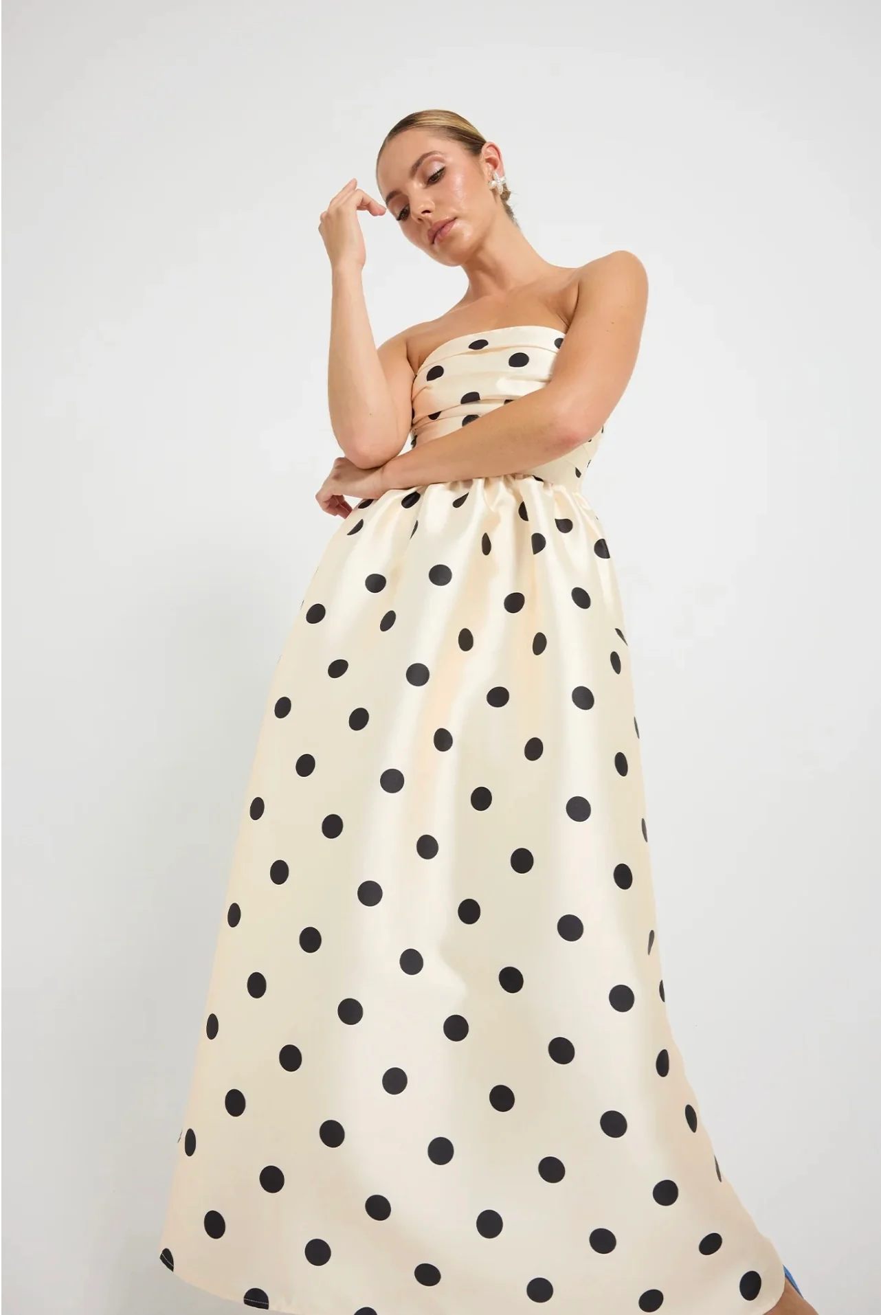 Dottie Strapless Midi CREAM/BLACK - Image 5
