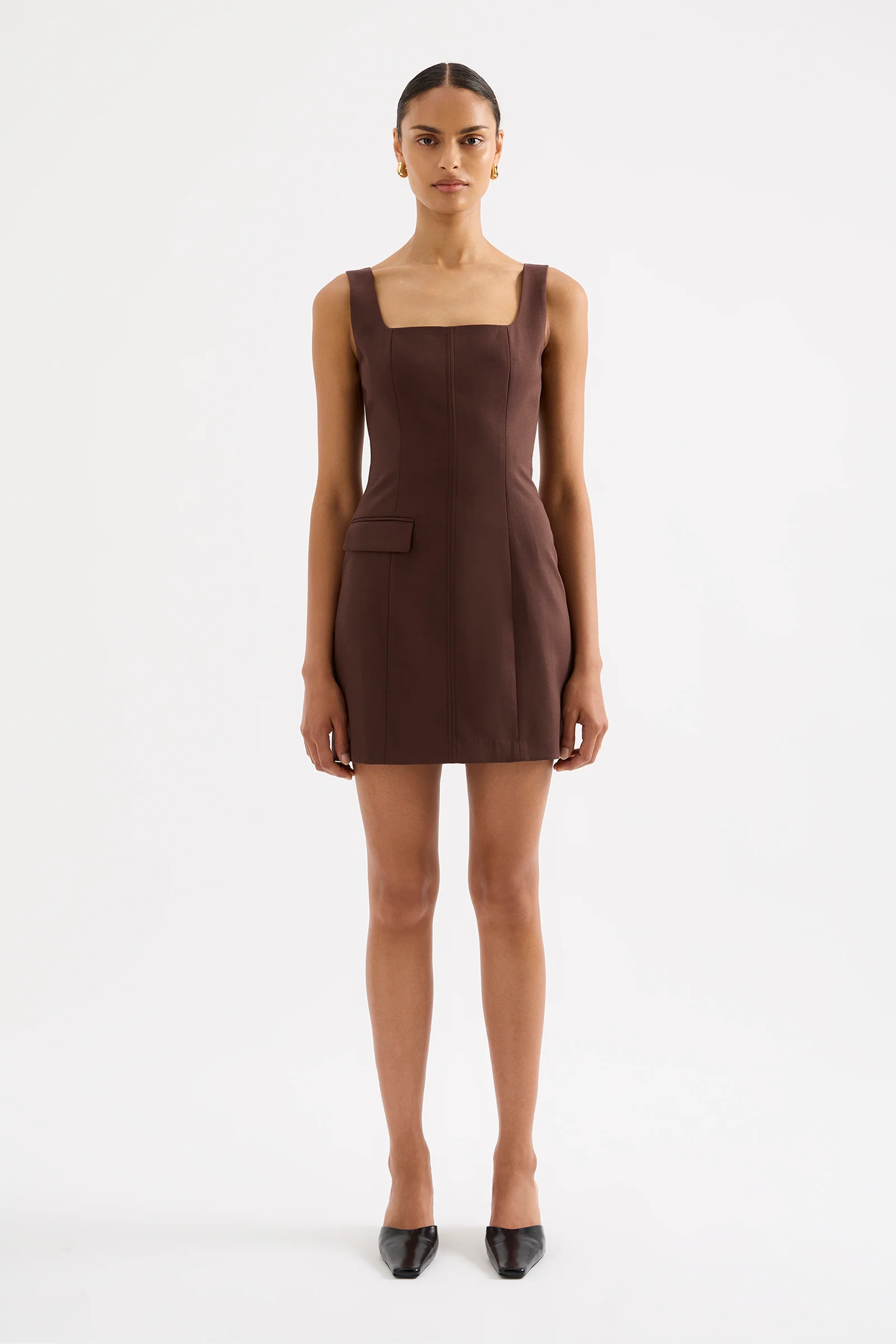 Easton Tailored Mini Dress COCOA - Image 4