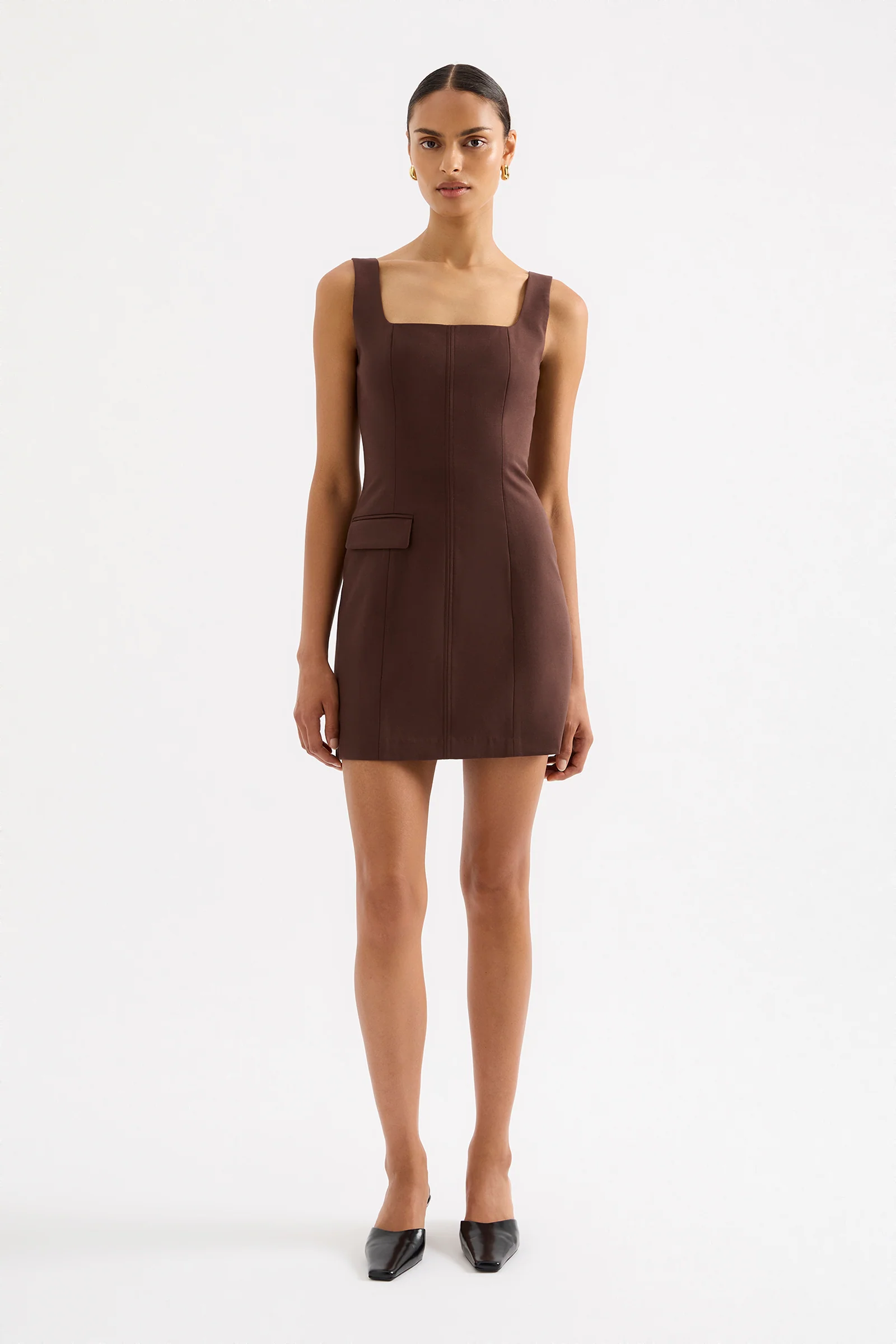 Easton Tailored Mini Dress COCOA - Image 5