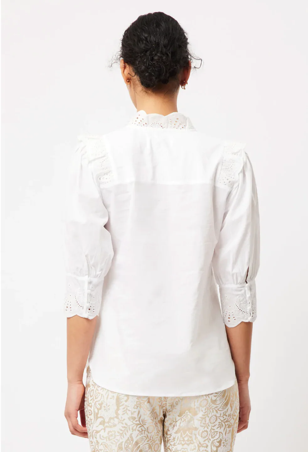 Elysian Embroided Cotton Blouse White - Image 5