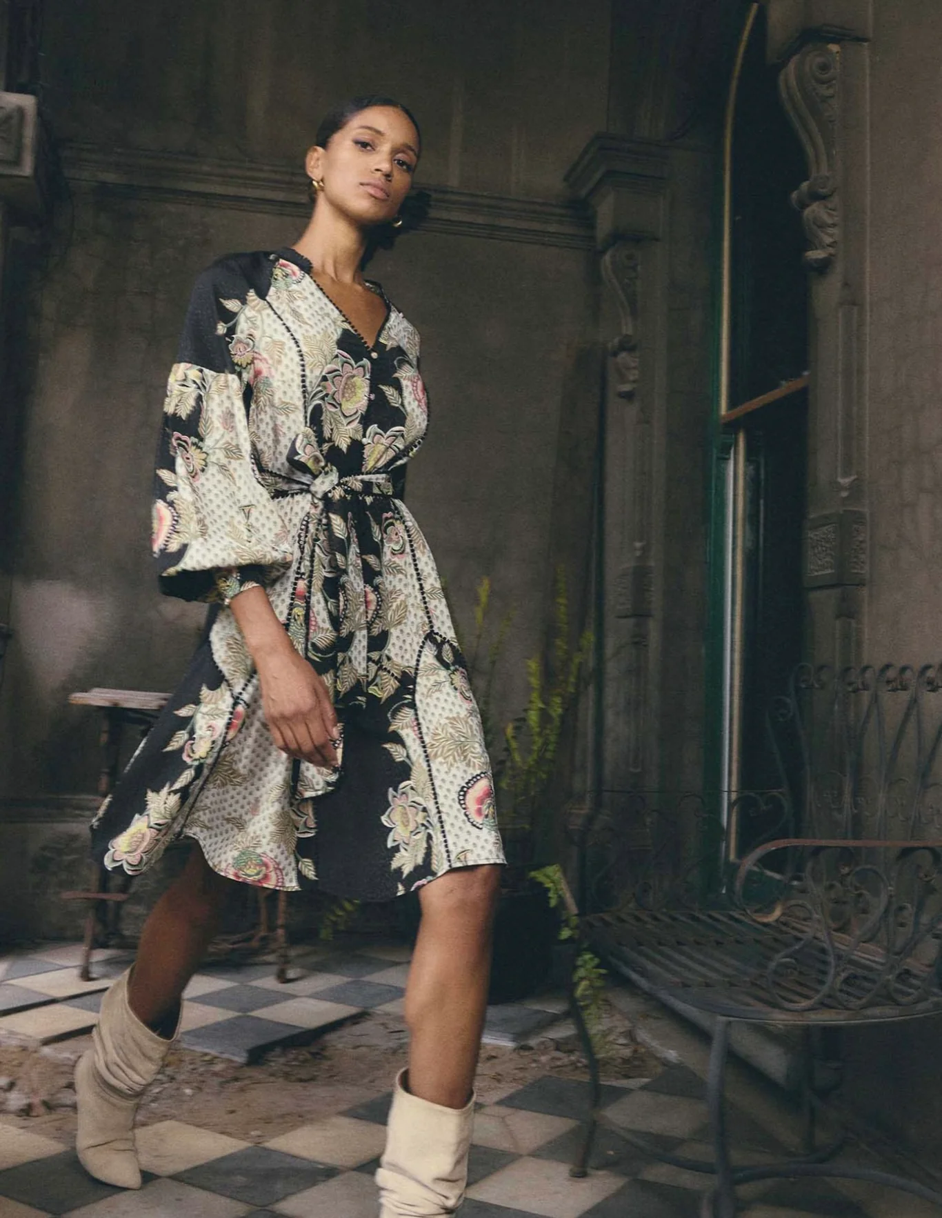Emersyn Linen Viscose Dress MARIPOSA NERO - Image 2