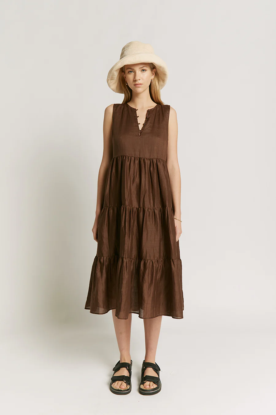 Endless Summer Ramie Dress Chocolate - Image 3