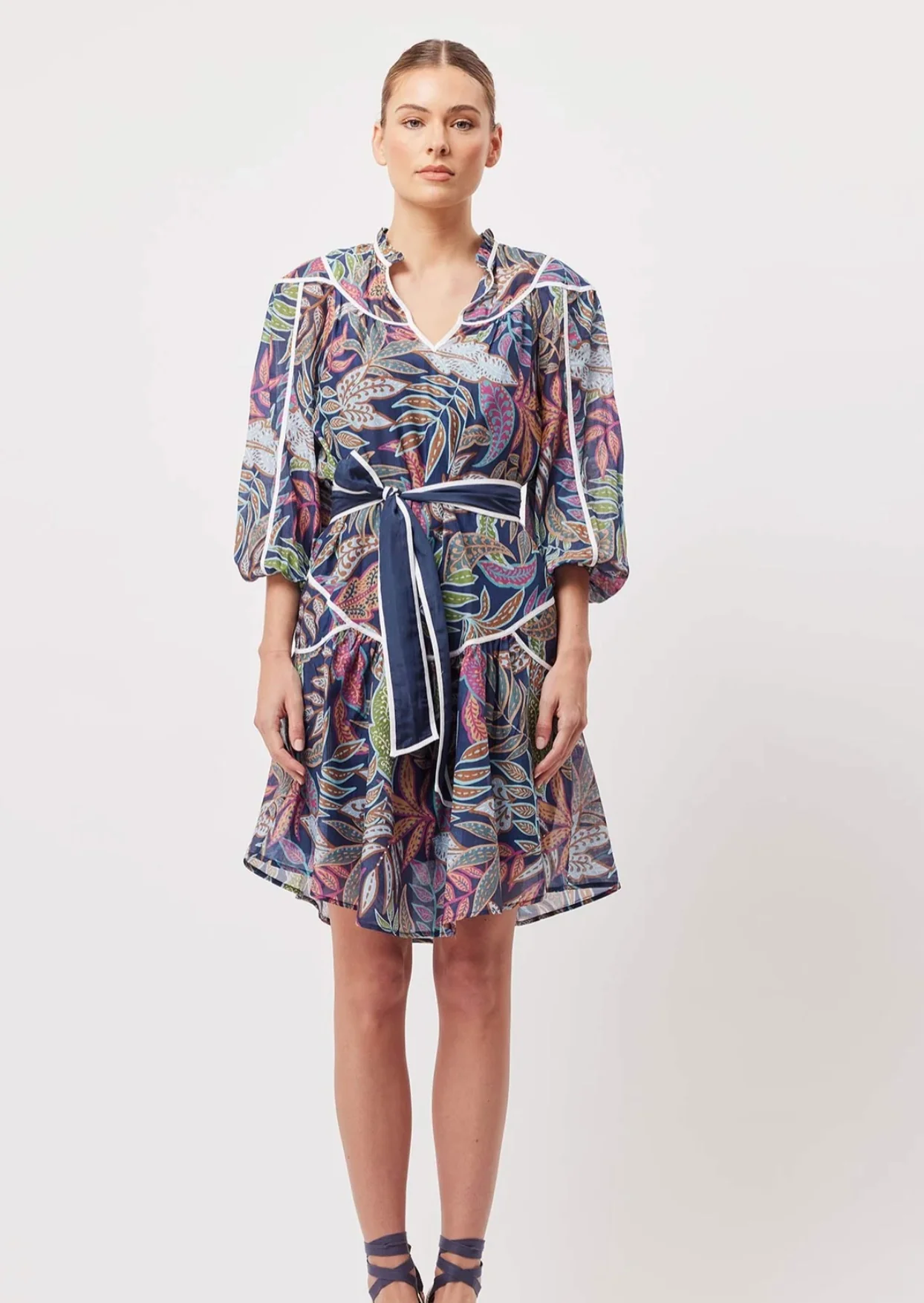 Fiesta Cotton Silk Dress In Fiesta Tropico - Image 4