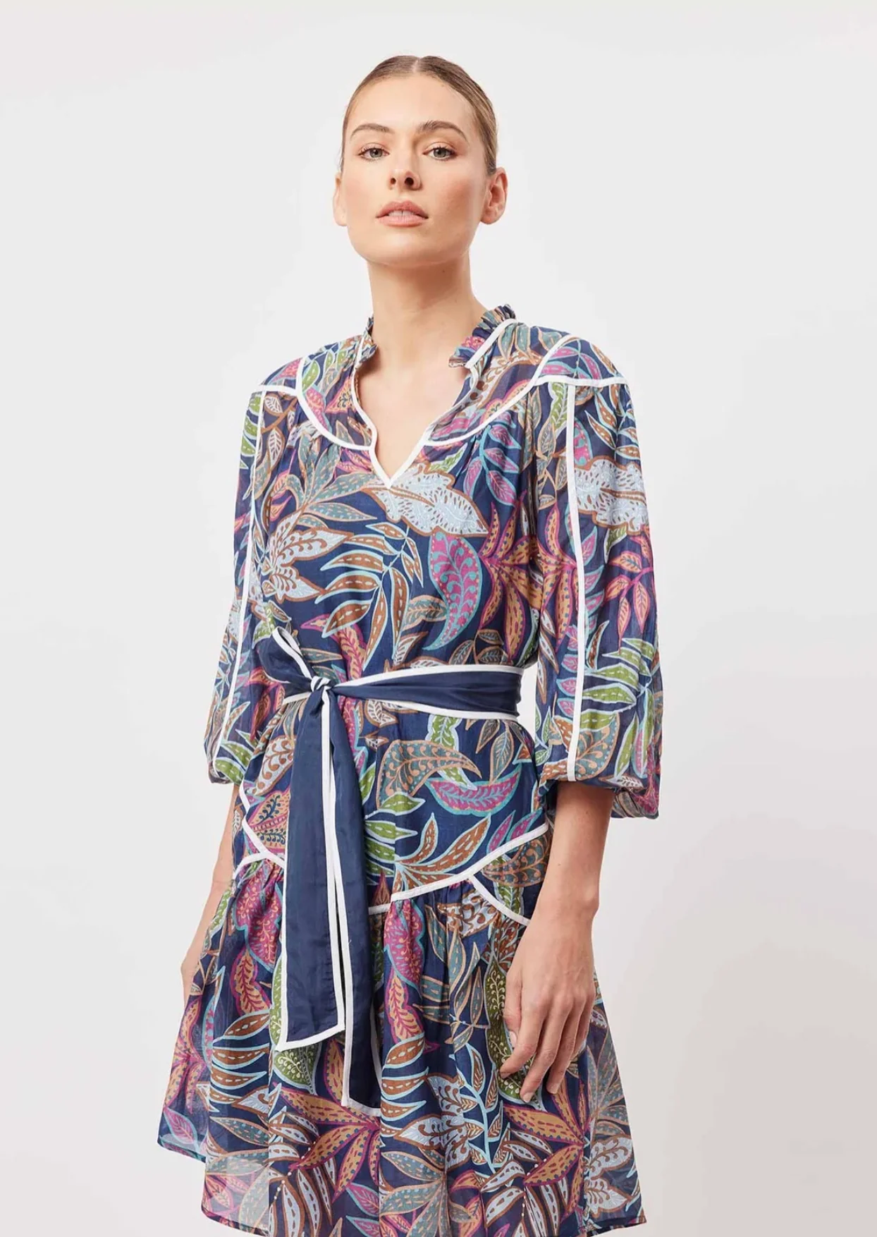 Fiesta Cotton Silk Dress In Fiesta Tropico - Image 6