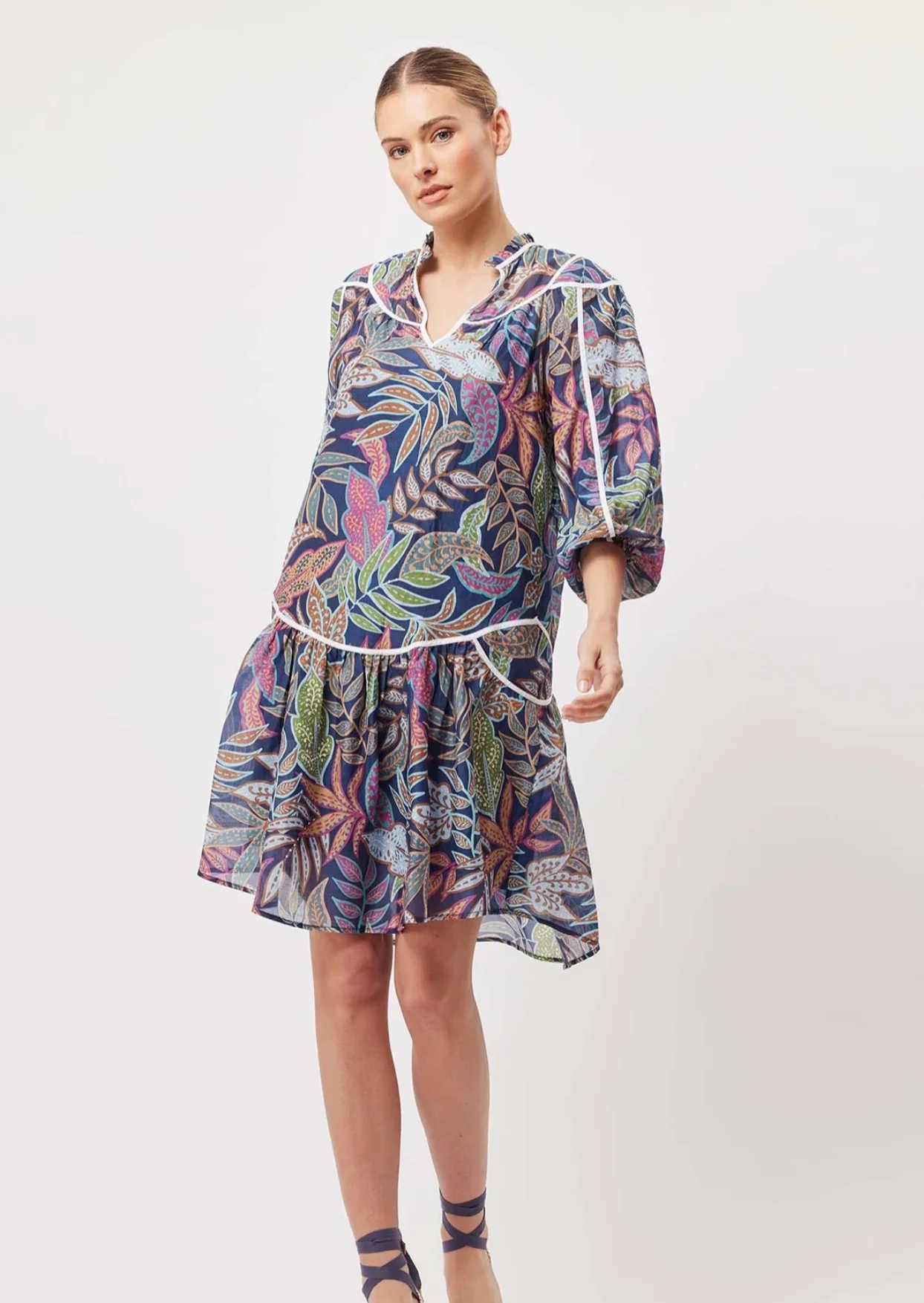 Fiesta Cotton Silk Dress In Fiesta Tropico - Image 8
