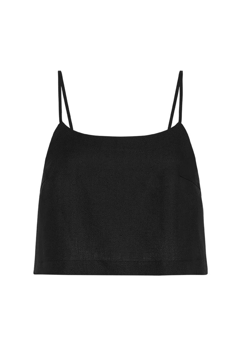 Flared Cami Top Black - Image 3