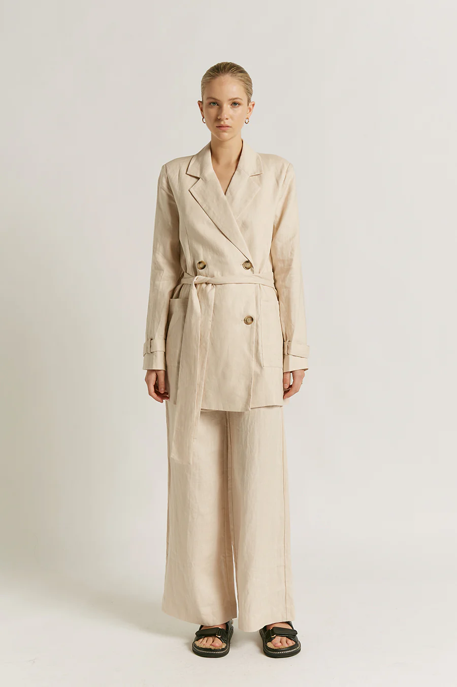 Fleur Linen Pants Almond - Image 3