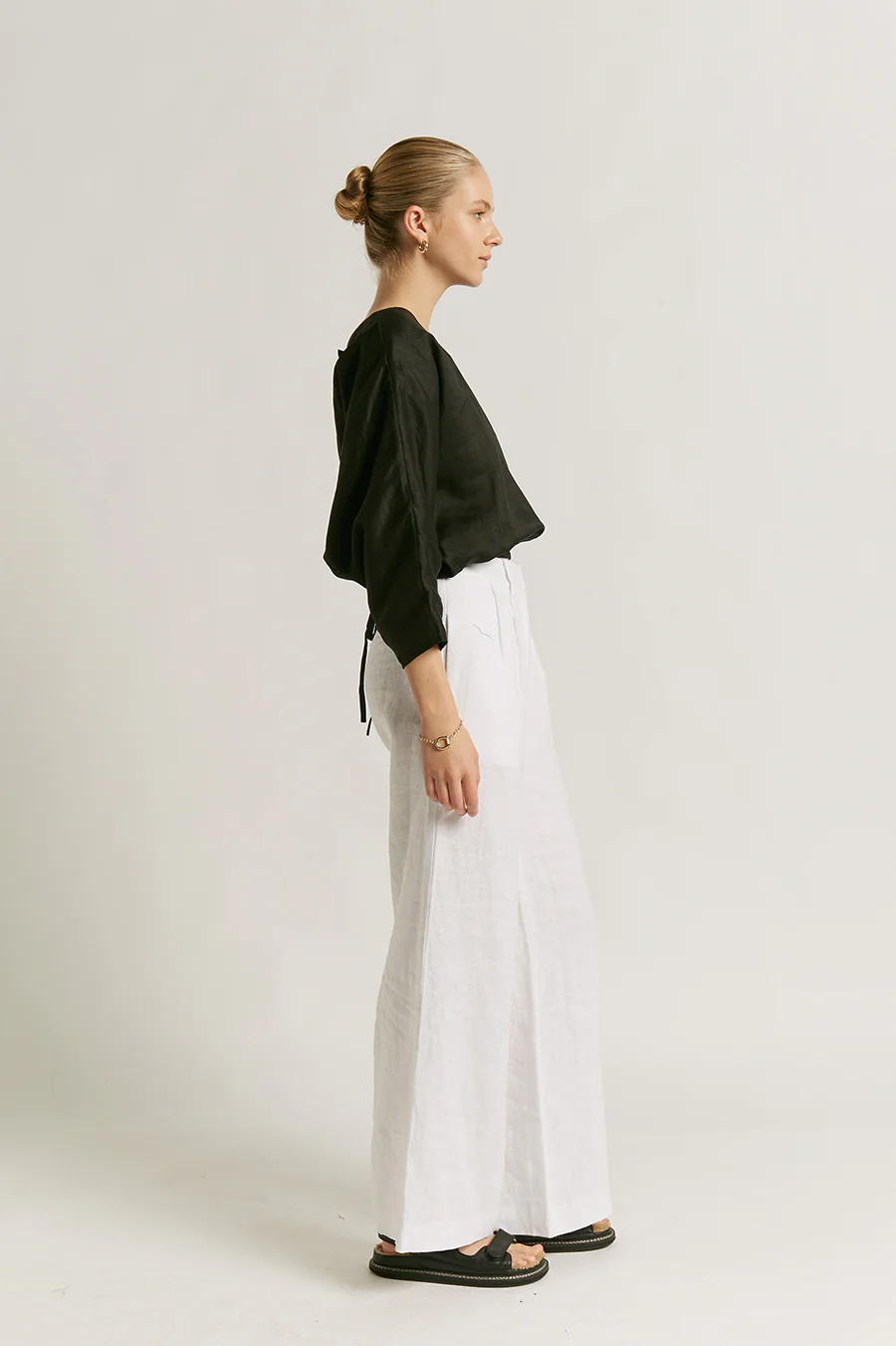 Fleur Linen Pants White - Image 3