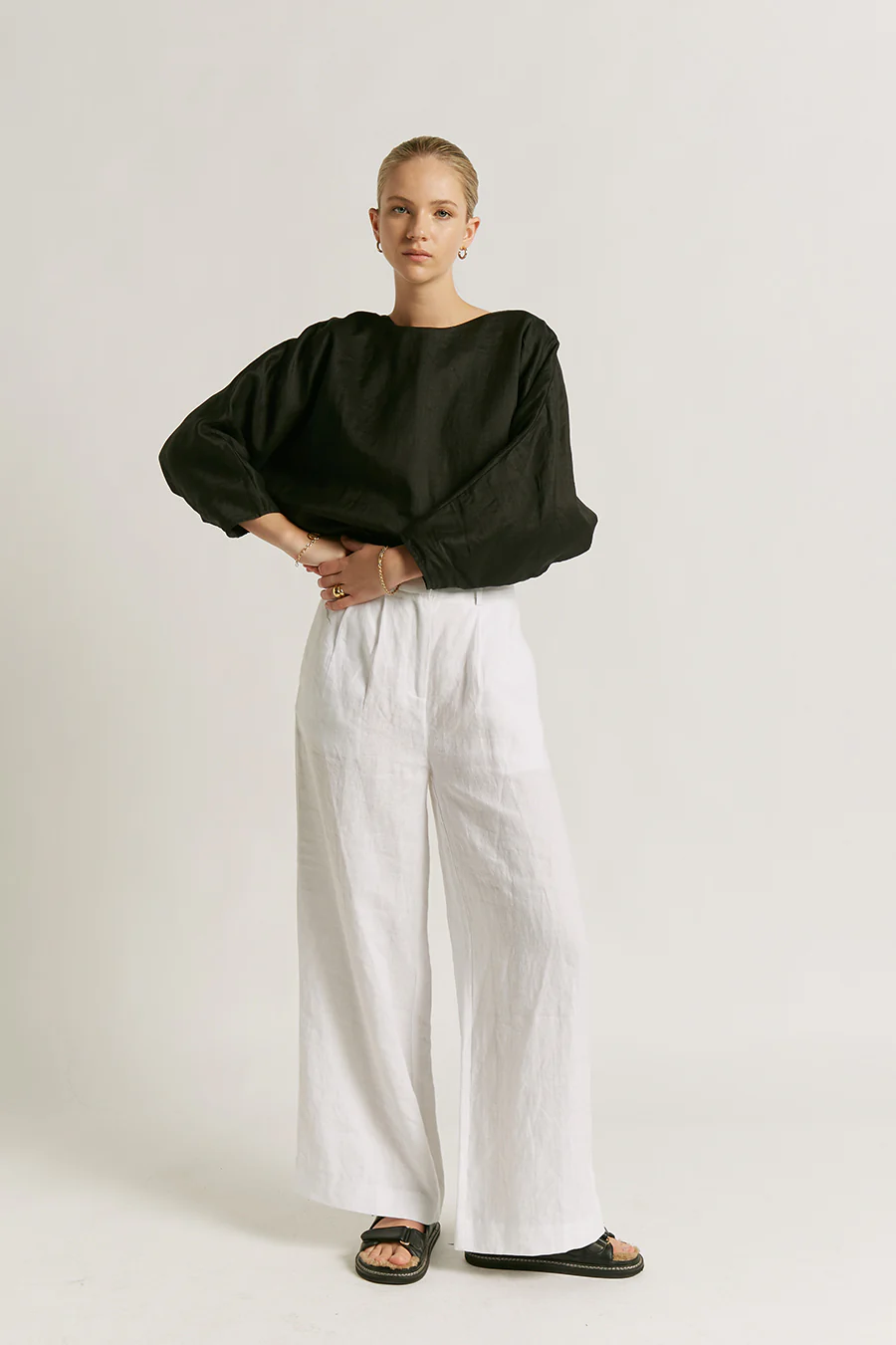 Fleur Linen Pants White - Image 5