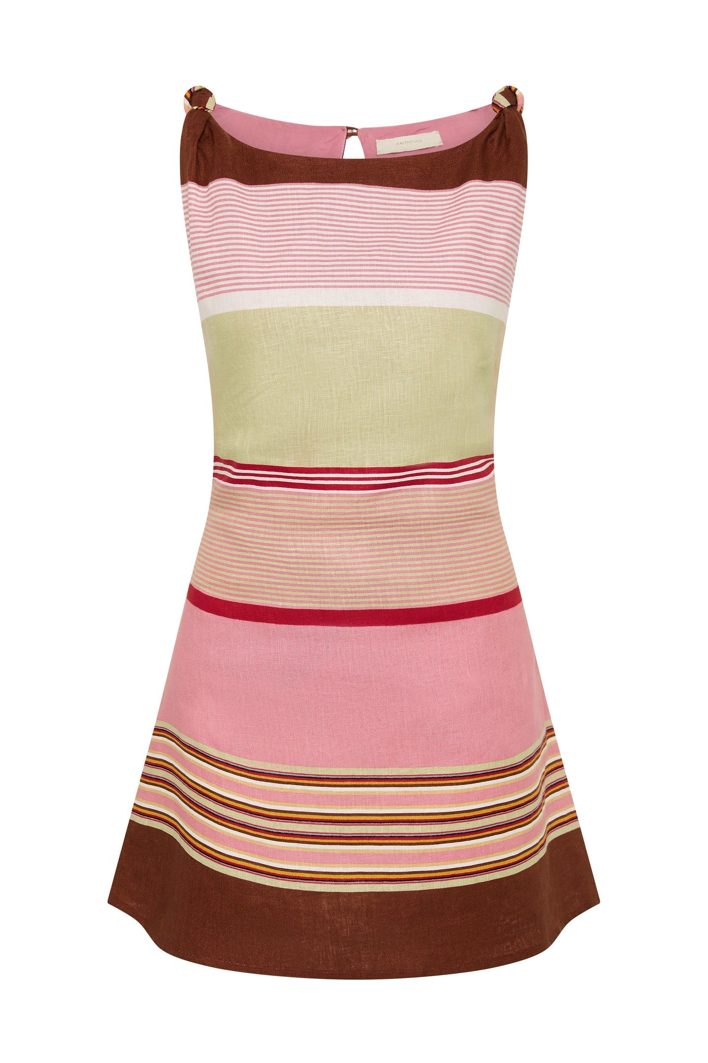 Flor Mini Dress BARRAGAN STRIPE DUSTY MAUVE - Image 6