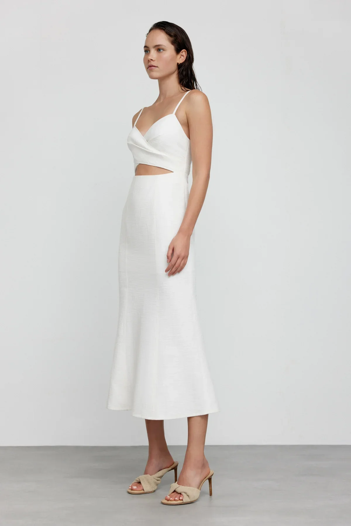 Frankie Midi Dress Cream - Image 3