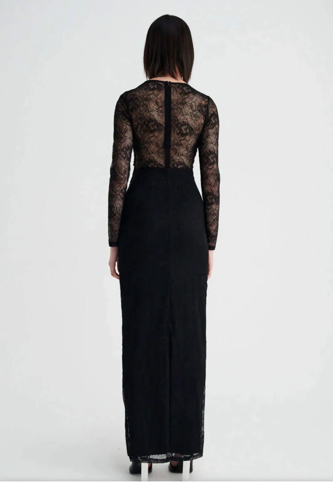 Gemini Long Sleeve Twist Front Lace Maxi Dress - Image 3