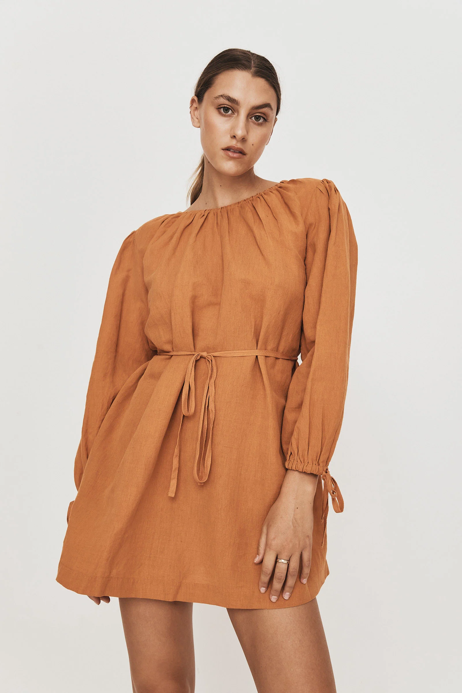 Greca LS Mini Dress Dessert Orange - Image 4