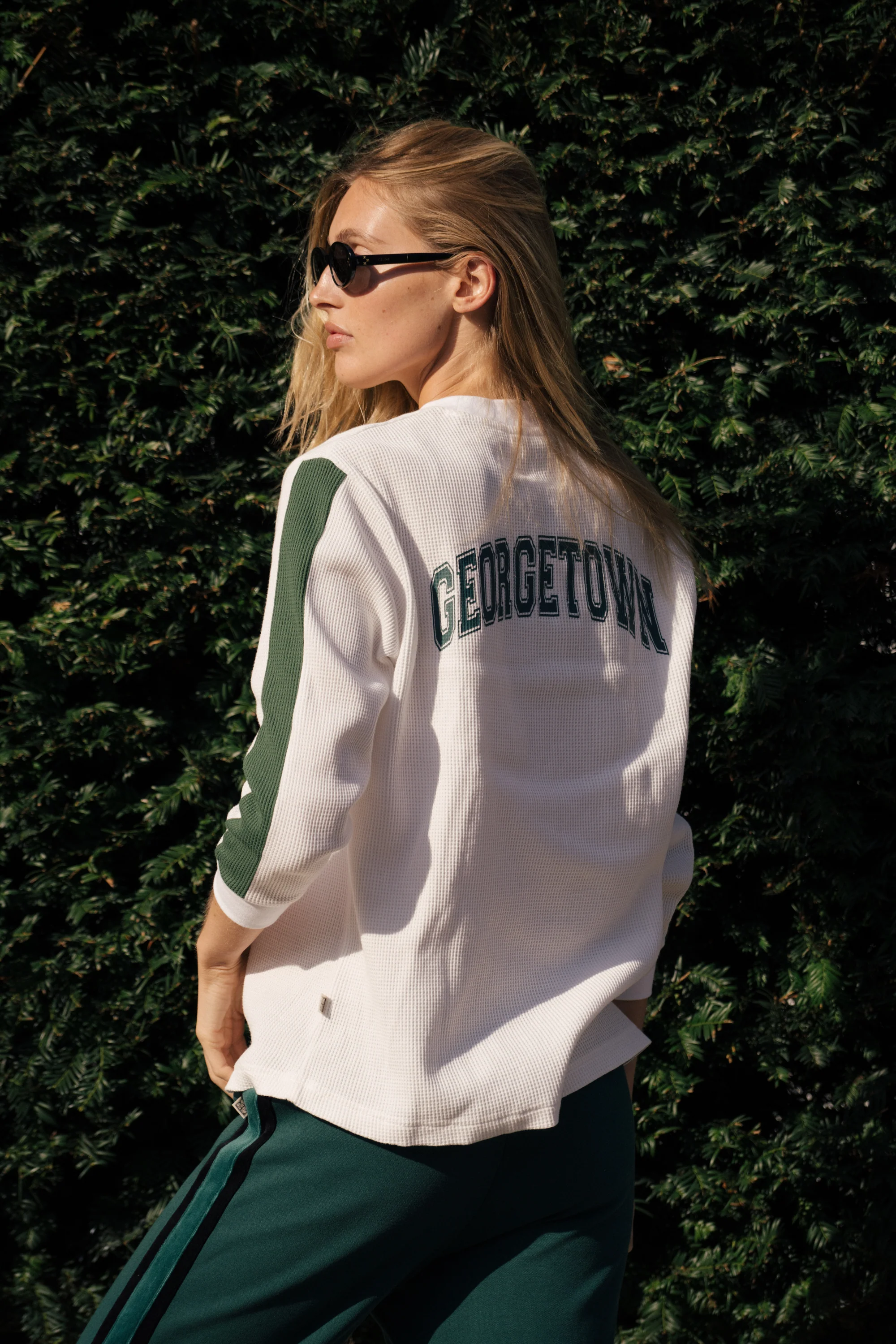 GT Long Sleeve Waffle Top WHITE - Image 3