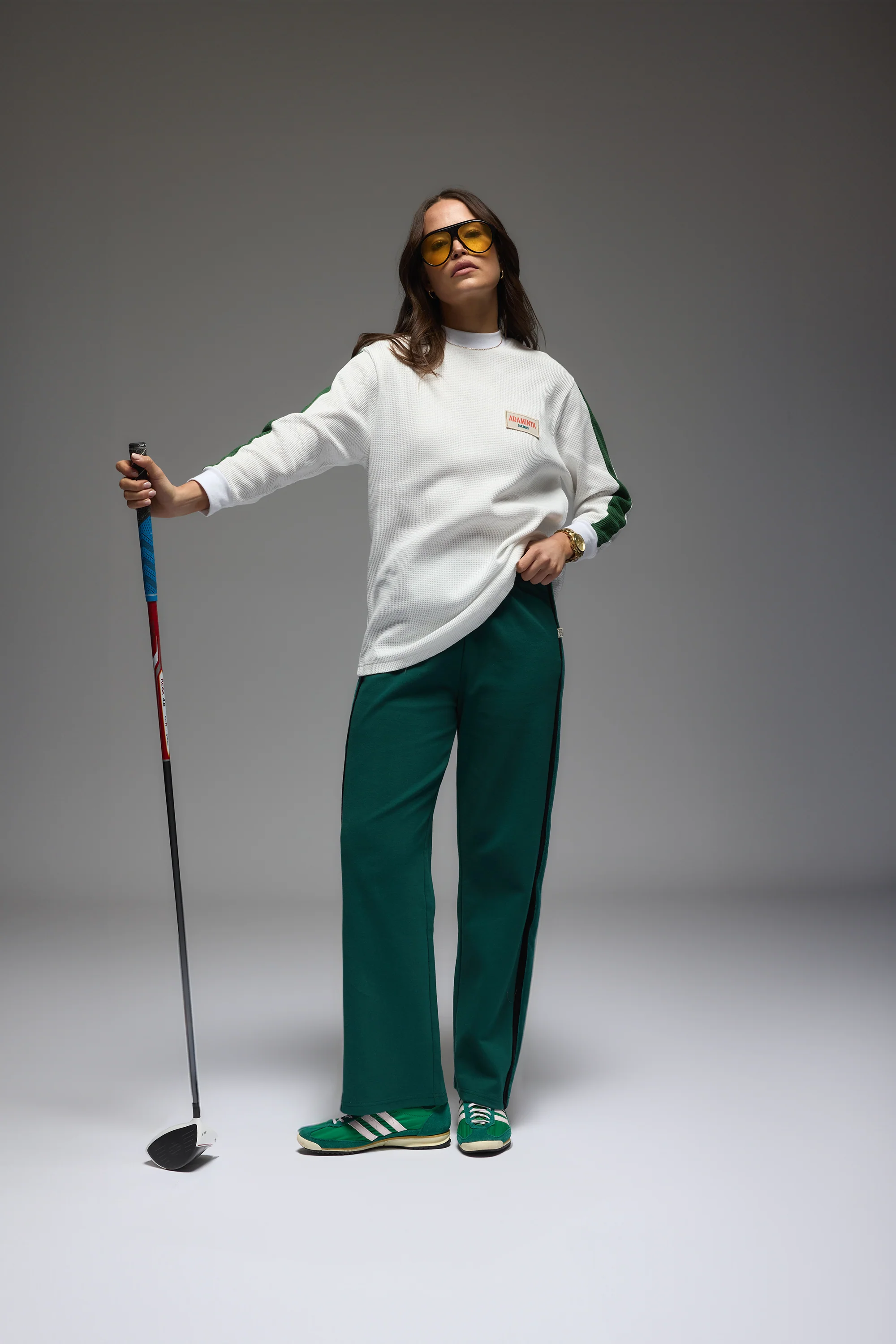 GT Long Sleeve Waffle Top WHITE - Image 5