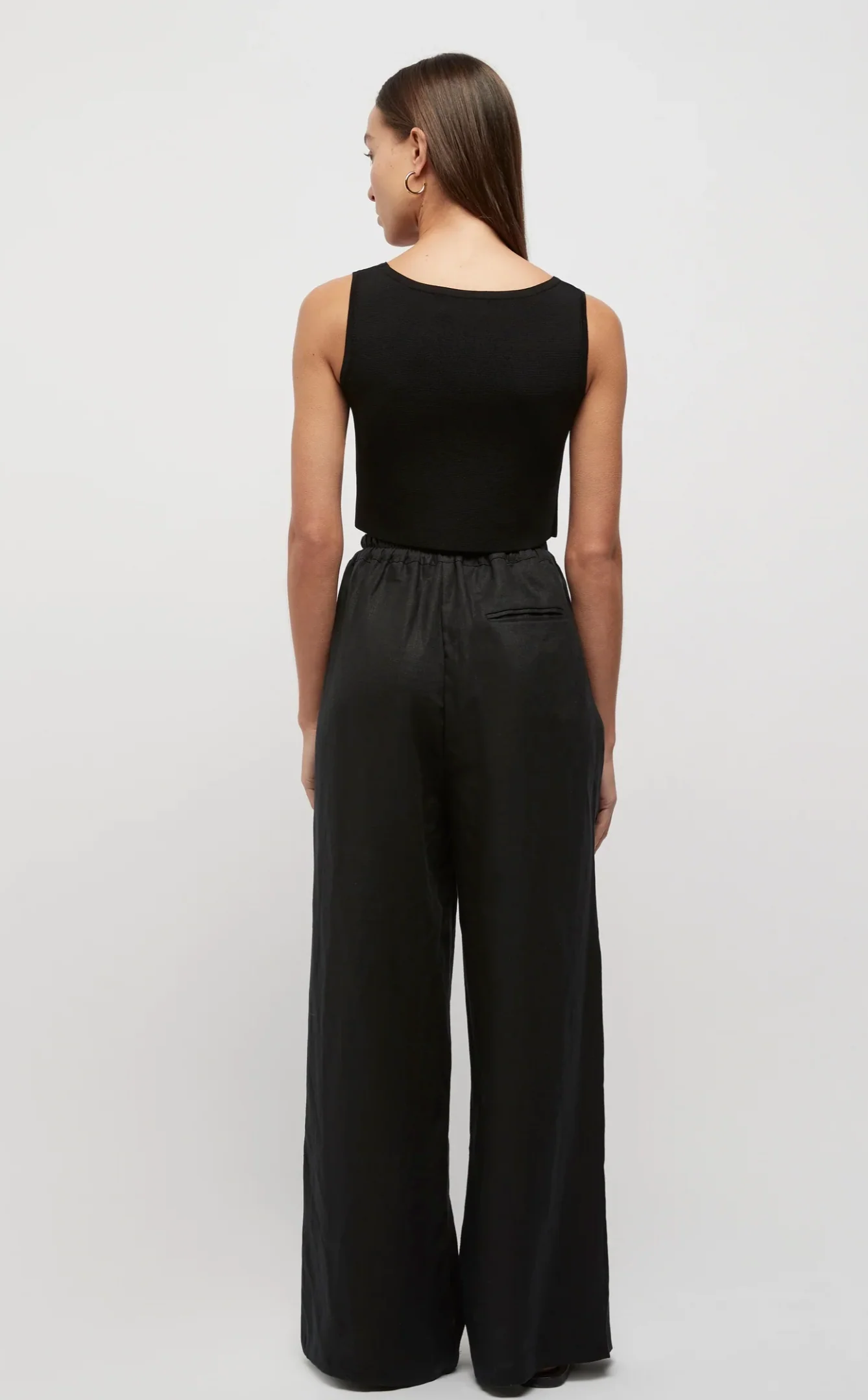 Hayworth Linen Split Trousers Black - Image 4