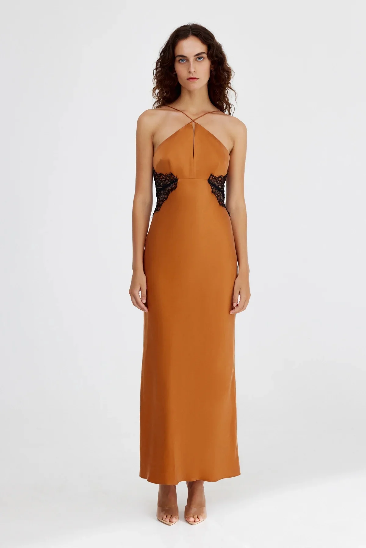 Helaina Midi Dress - Caramel