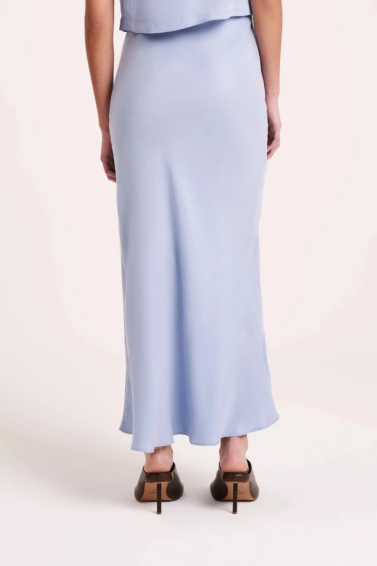 Ines Cupro Skirt Mineral Blue - Image 4