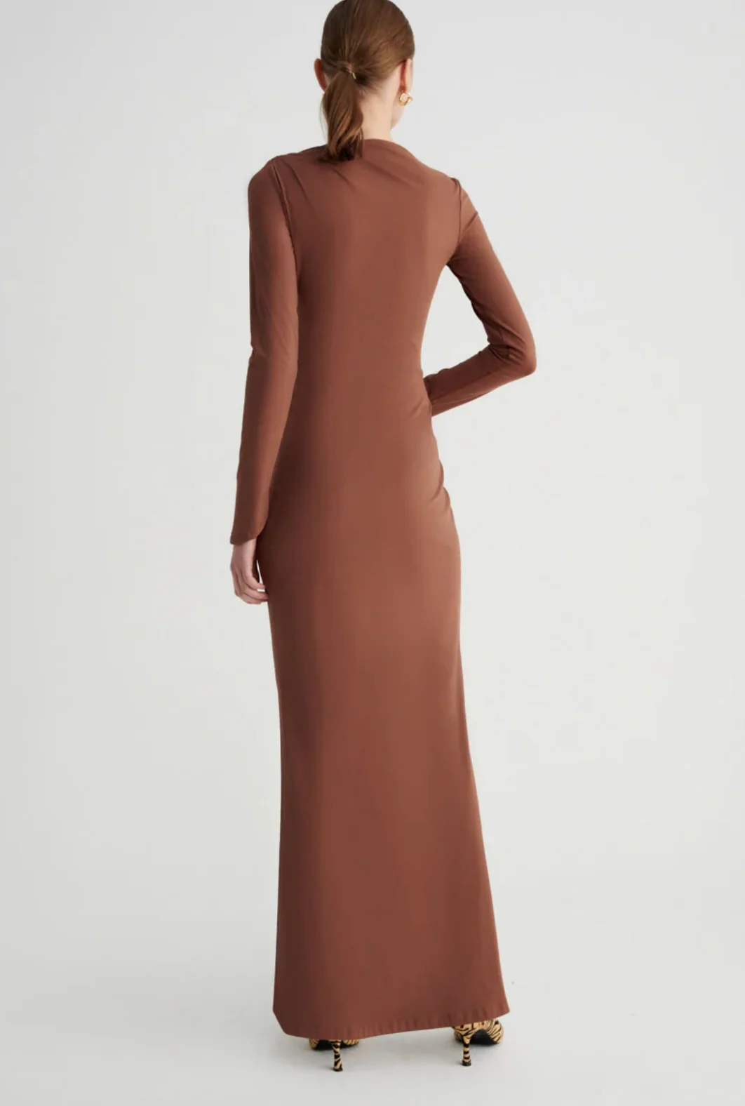 Ivy Long Sleeve Rouched Dress CHOCOLATE - Image 4