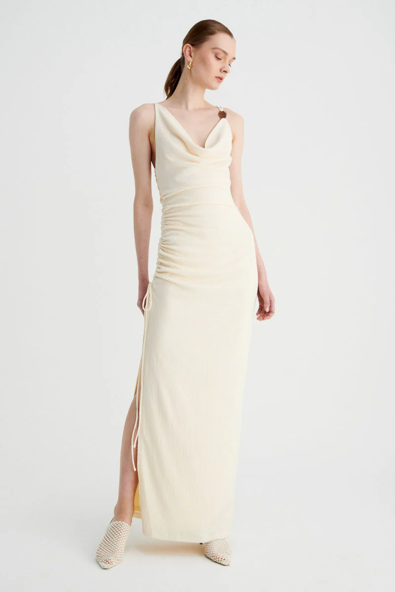 Jacqui Cowl Maxi Dress CREAM