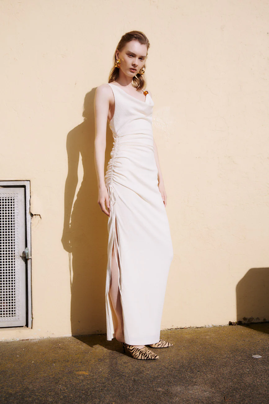 Jacqui Cowl Maxi Dress CREAM - Image 4