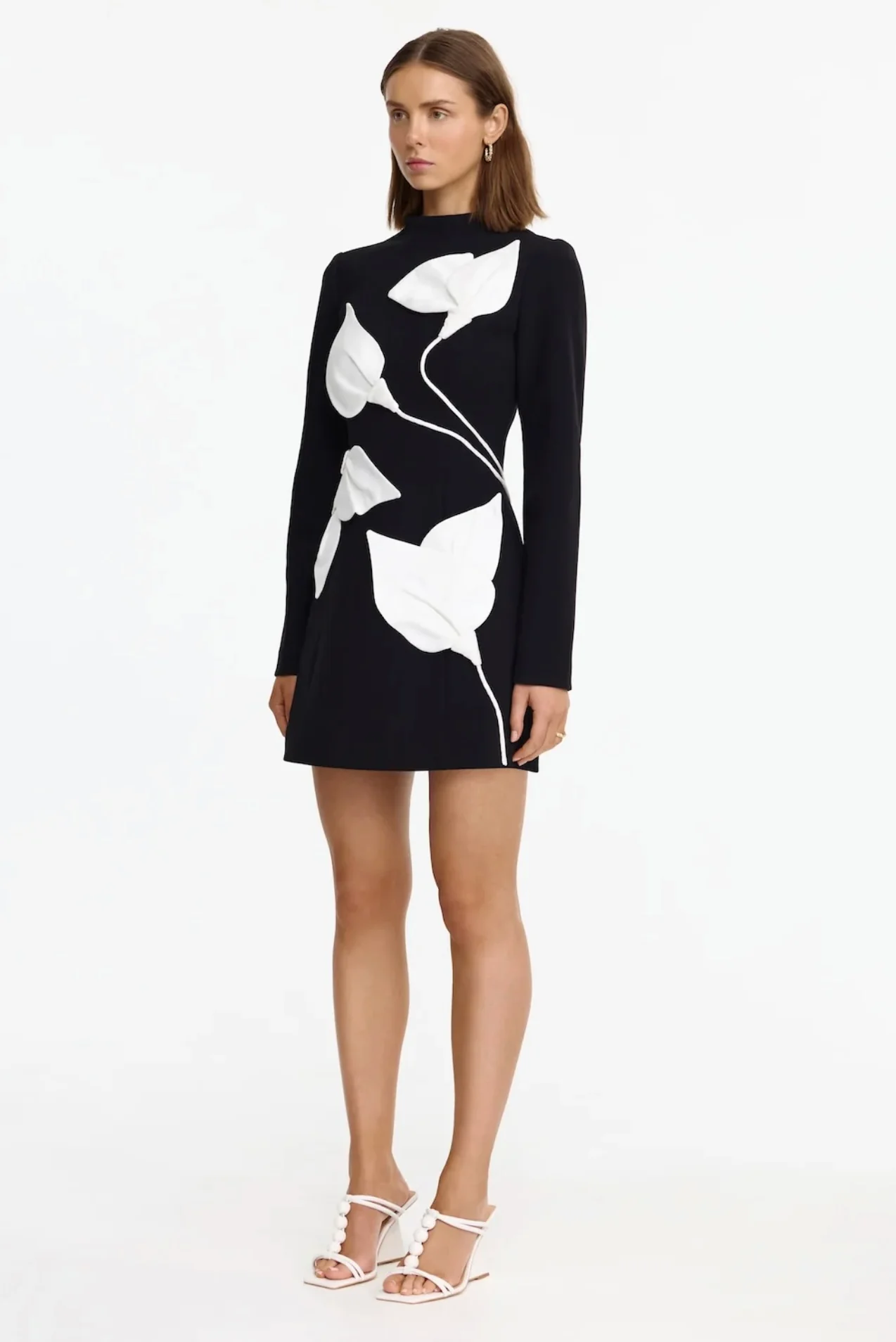 Kadence Mini Dress BLACK + IVORY - Image 2