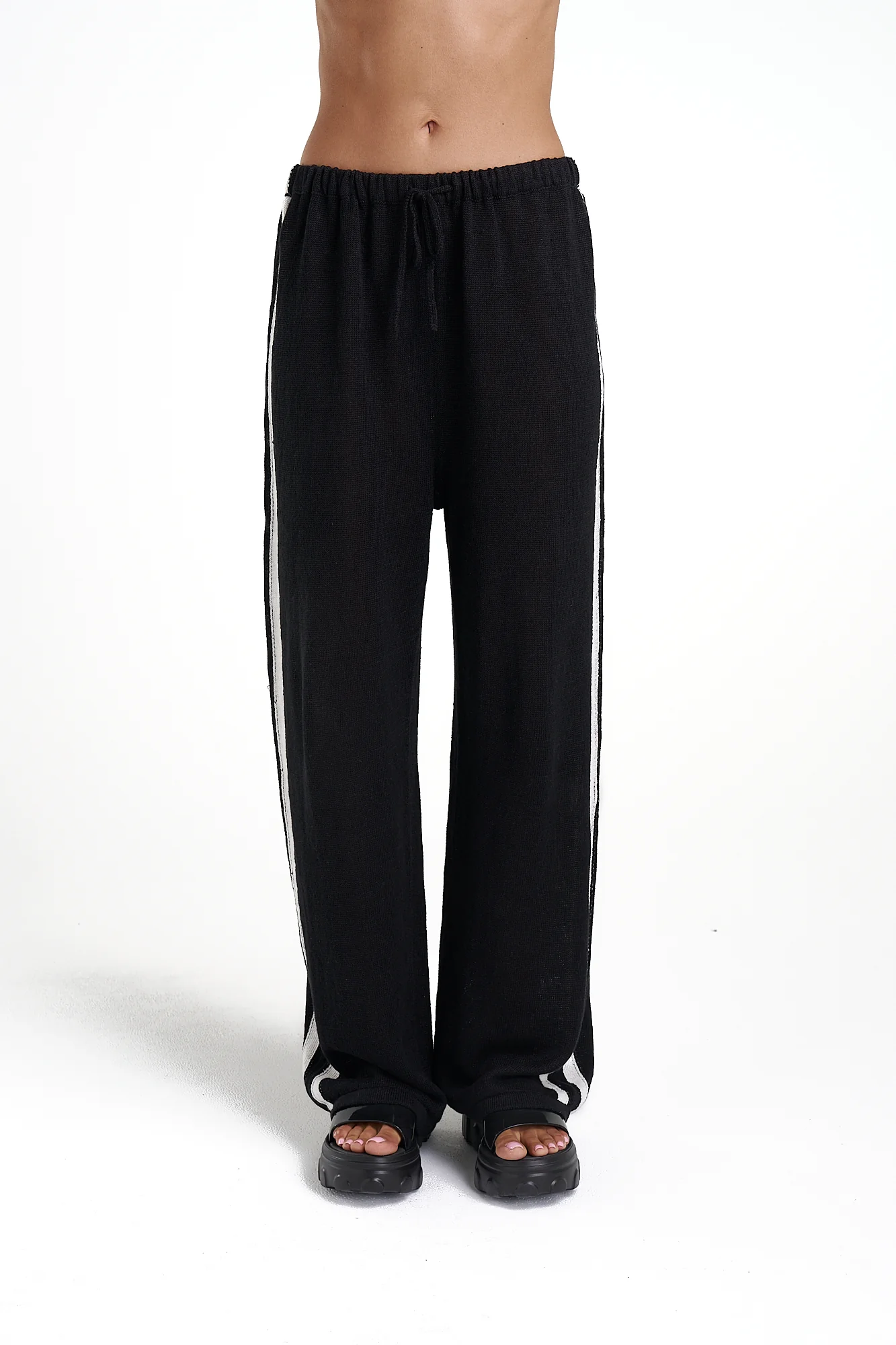 Knit Pants BLACK/CREAM STRIPE - Image 3