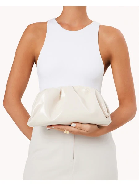 Kyla Clutch Bag CHALK CRINKLE PATENT - Image 2