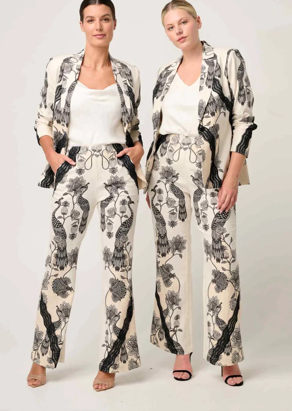 Leandro Contrast Lace Linen Viscose Stretch Pant IMPERIAL STONE - Image 2