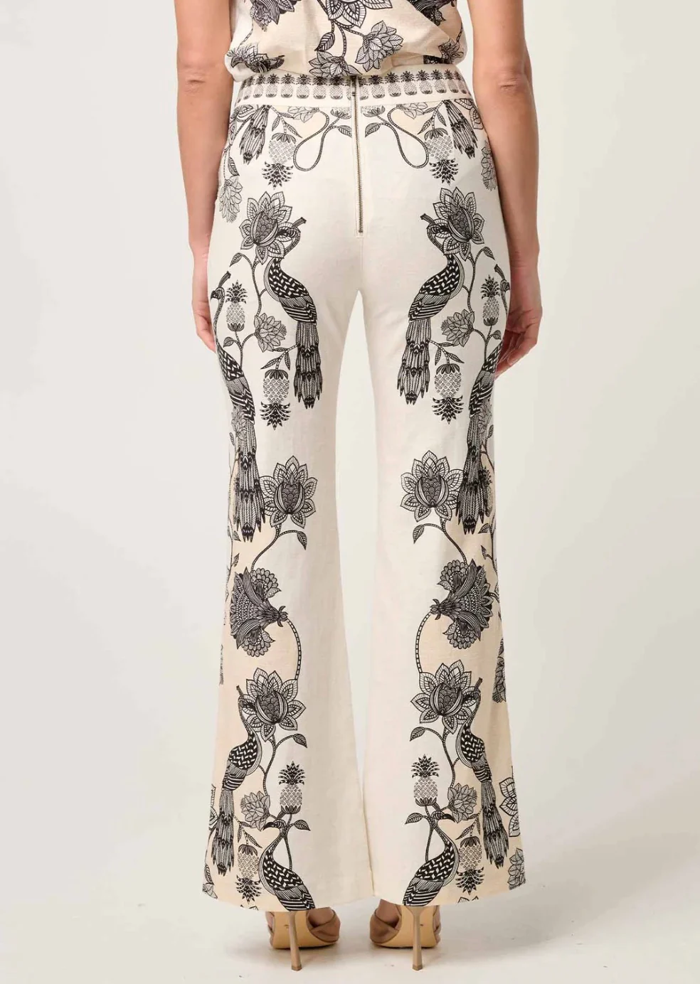 Leandro Contrast Lace Linen Viscose Stretch Pant IMPERIAL STONE - Image 5